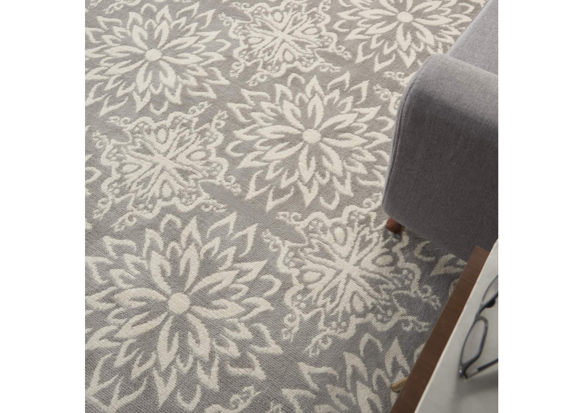 Nourison Jubilant JUB06 Grey 5'x7' Beach Area Rug,Nourison