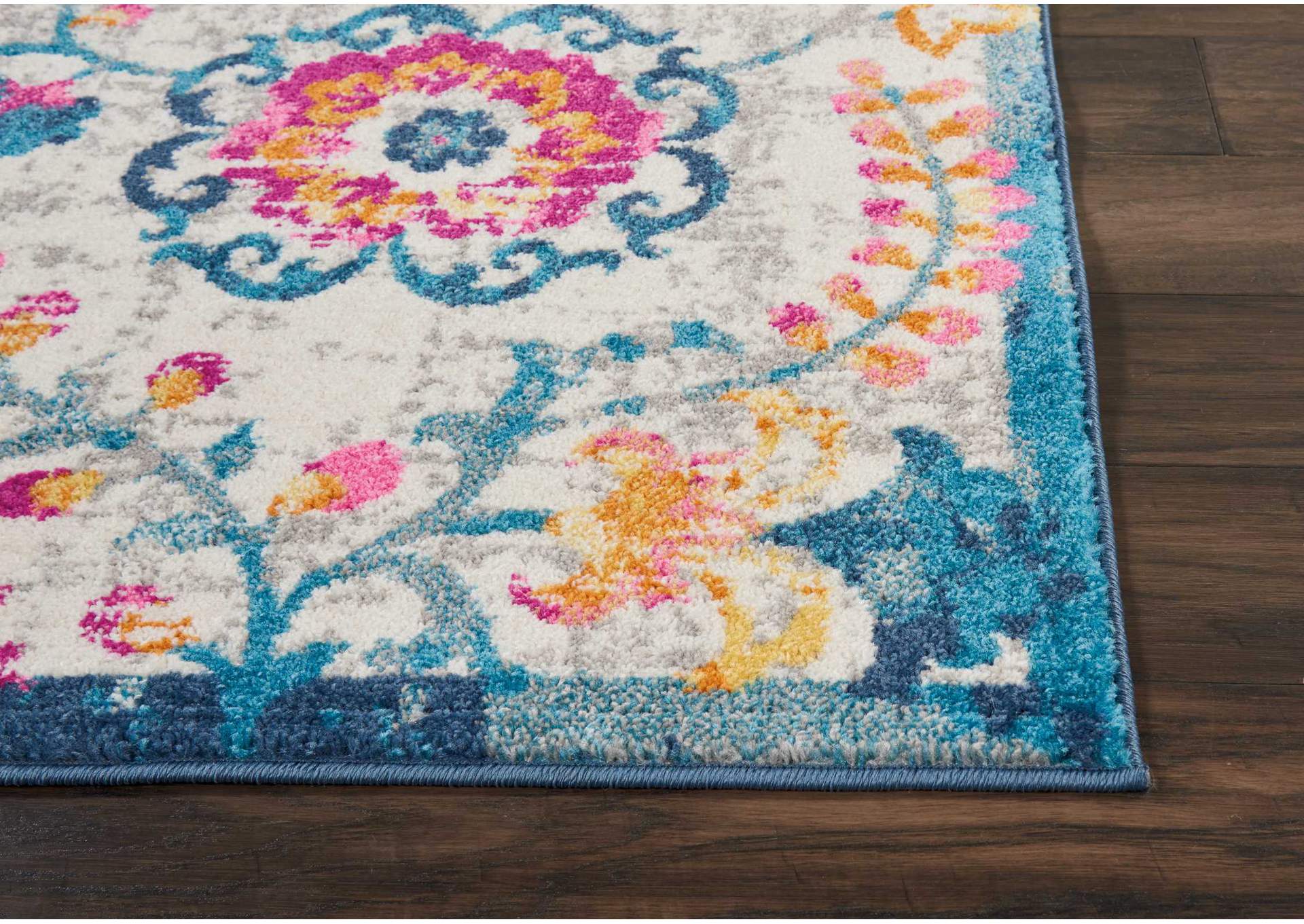 Nourison Passion PSN19 White Multicolor 4'x6' Floral Area Rug,Nourison