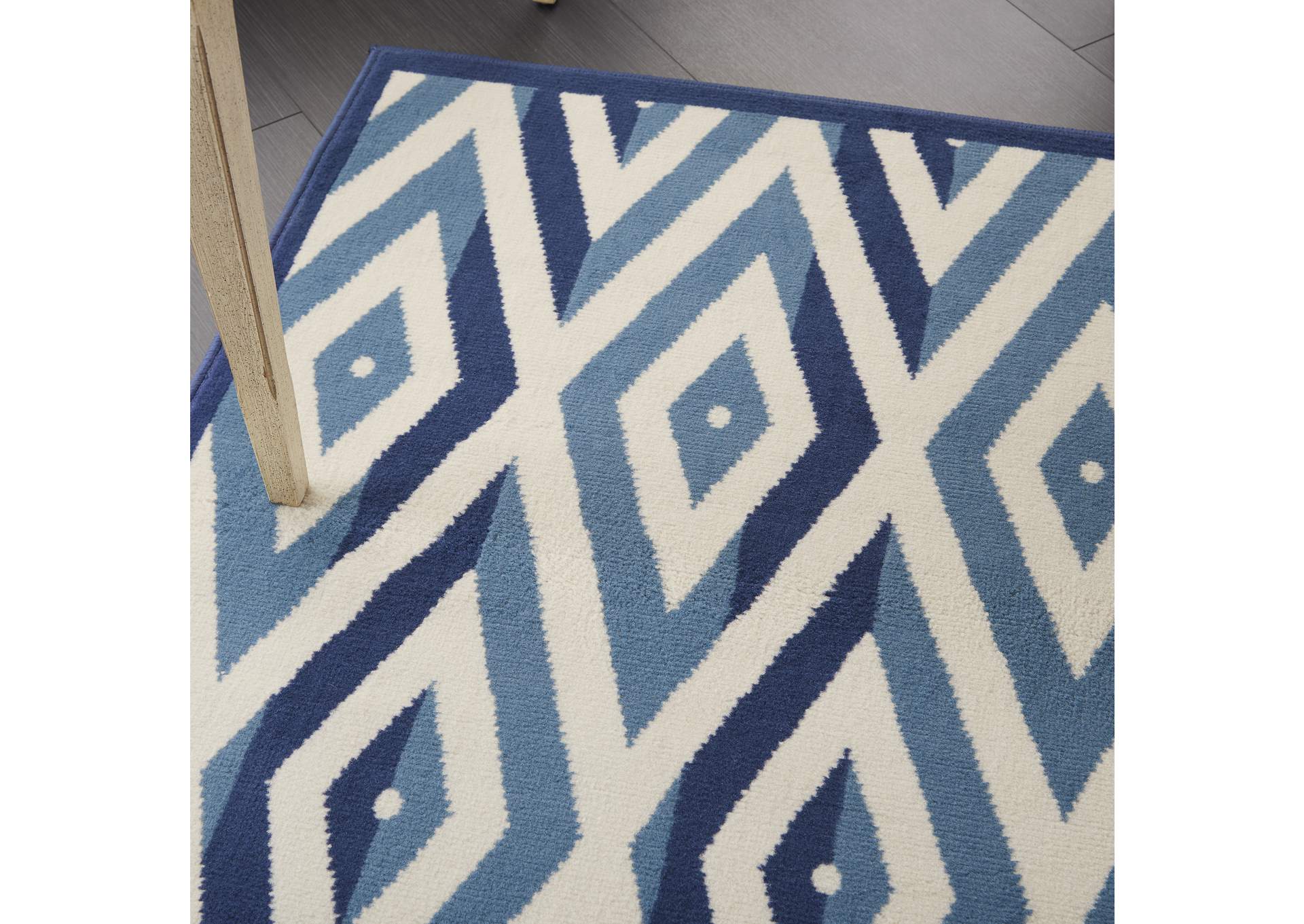 Nourison Grafix GRF18 Blue and White 5'x7' Area Rug,Nourison