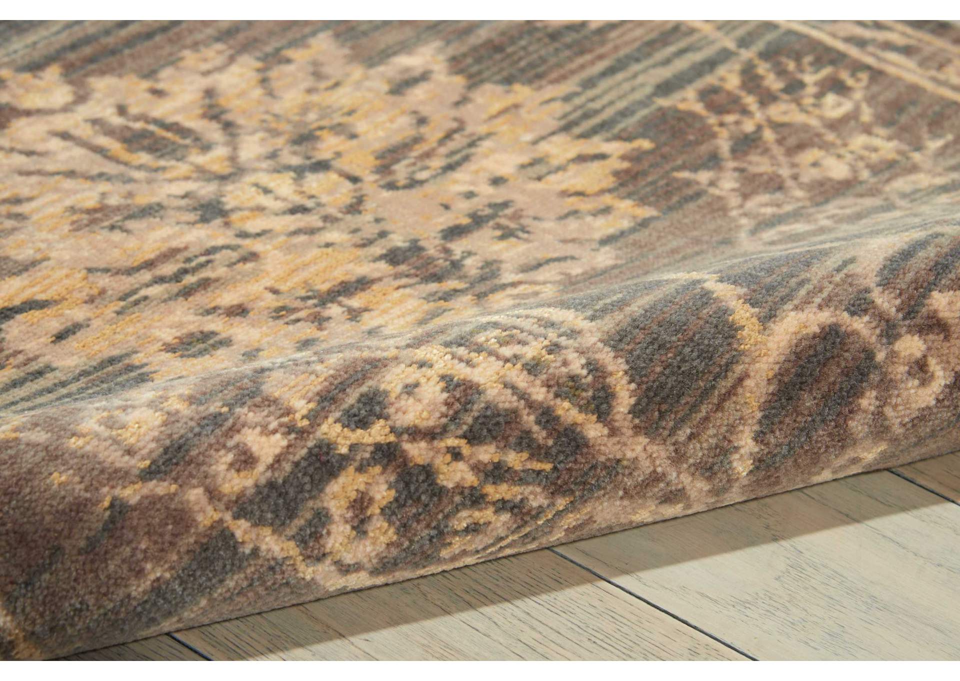 Nourison Silk Elements SKE31 Grey 10' Runner Hallway Rug,Nourison