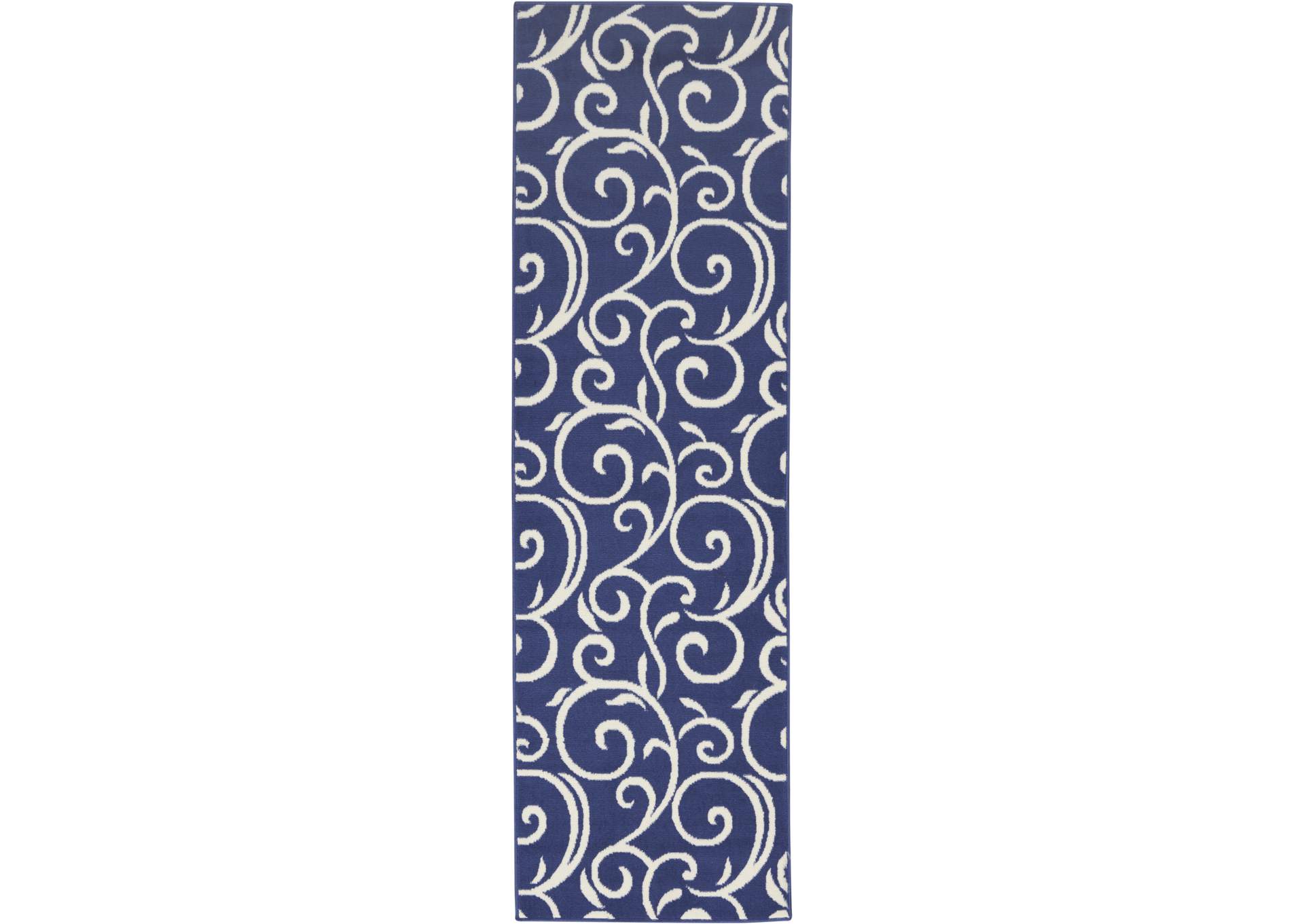 Nourison Grafix GRF19 Dark Blue 8' Runner Hallway Rug,Nourison