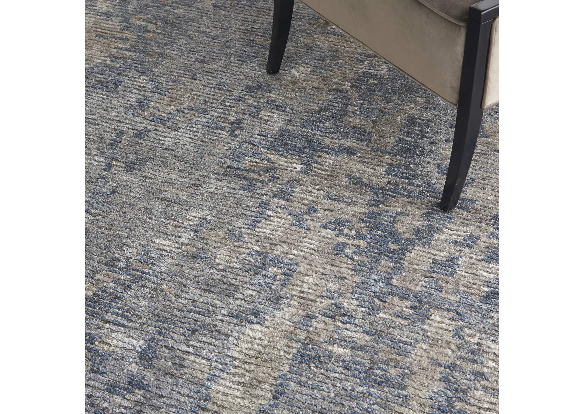 Nourison Ellora ELL04 Grey 9'x12' Oversized Handmade Rug,Nourison