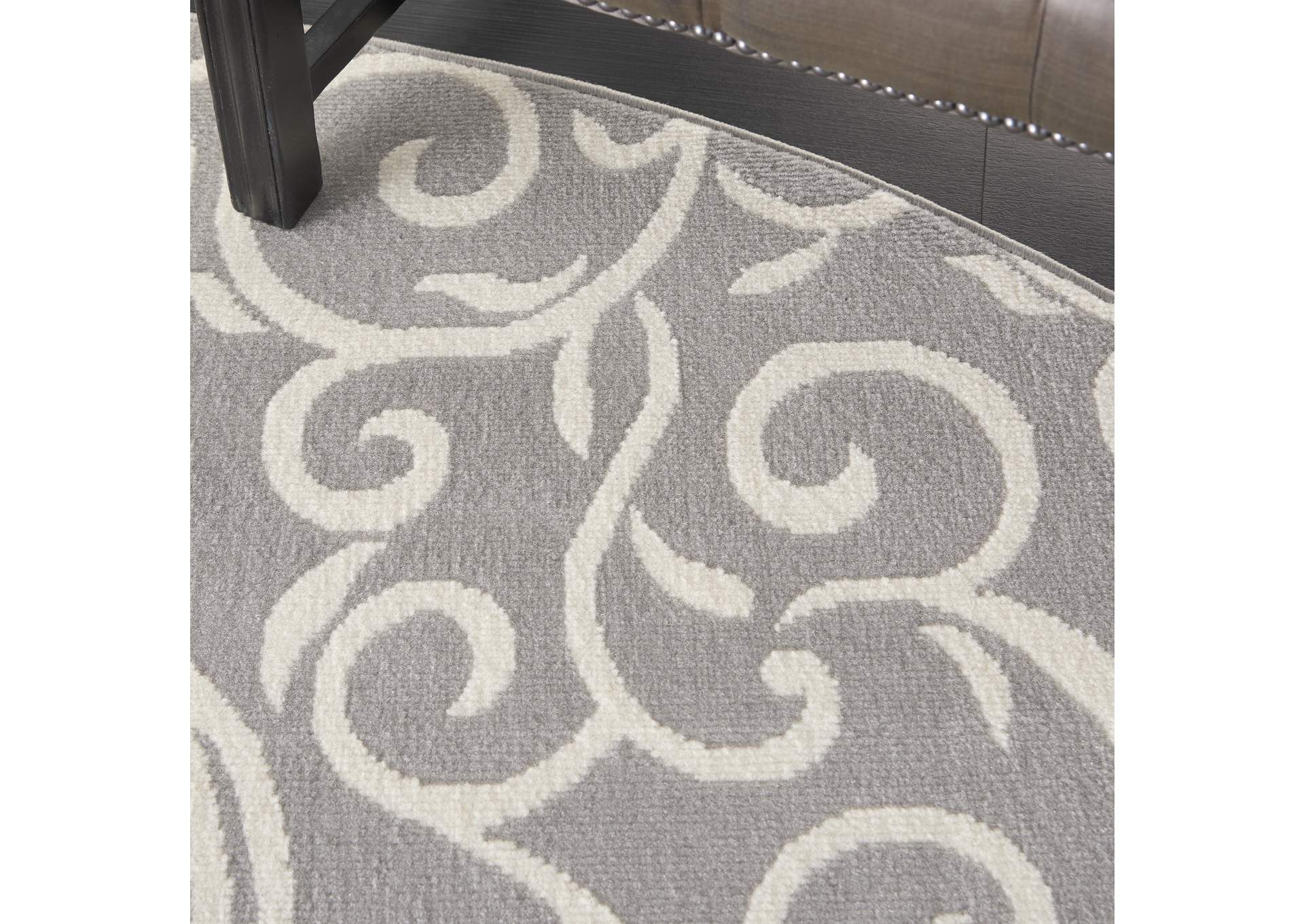 Nourison Grafix GRF19 Grey 8' Round Large Rug,Nourison