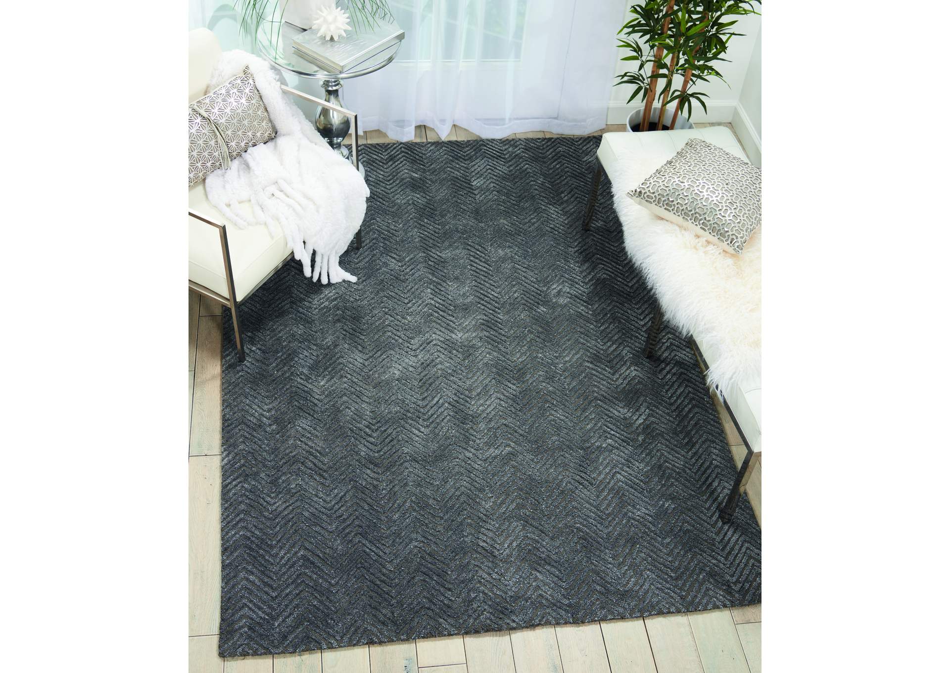 Nourison Deco Mod DEC03 Grey 5'x7' Area Rug,Nourison