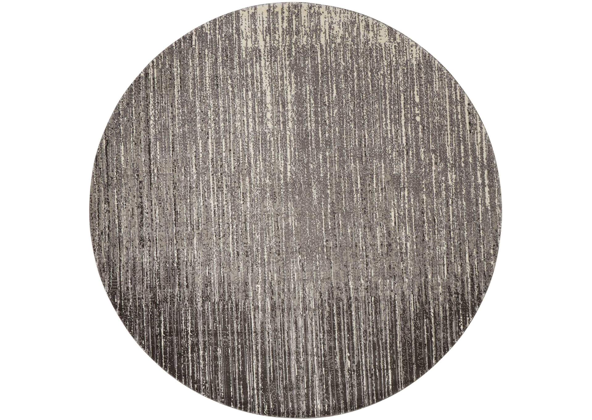 Nourison Twilight TWI14 Black and White 8' Round Large Rug,Nourison