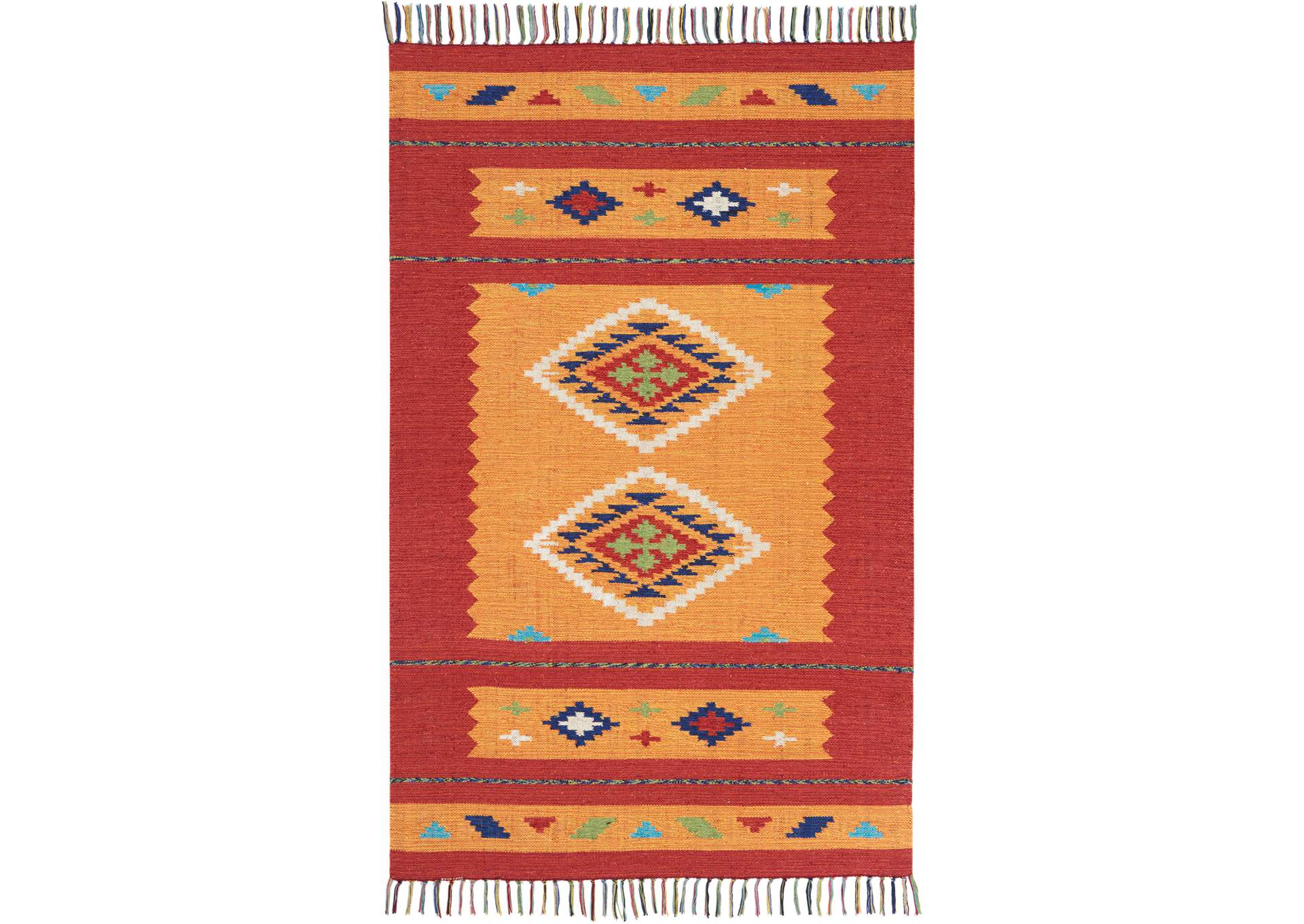 Nourison Baja BAJ02 Yellow and Red 5'x7' Southwestern Area Rug,Nourison