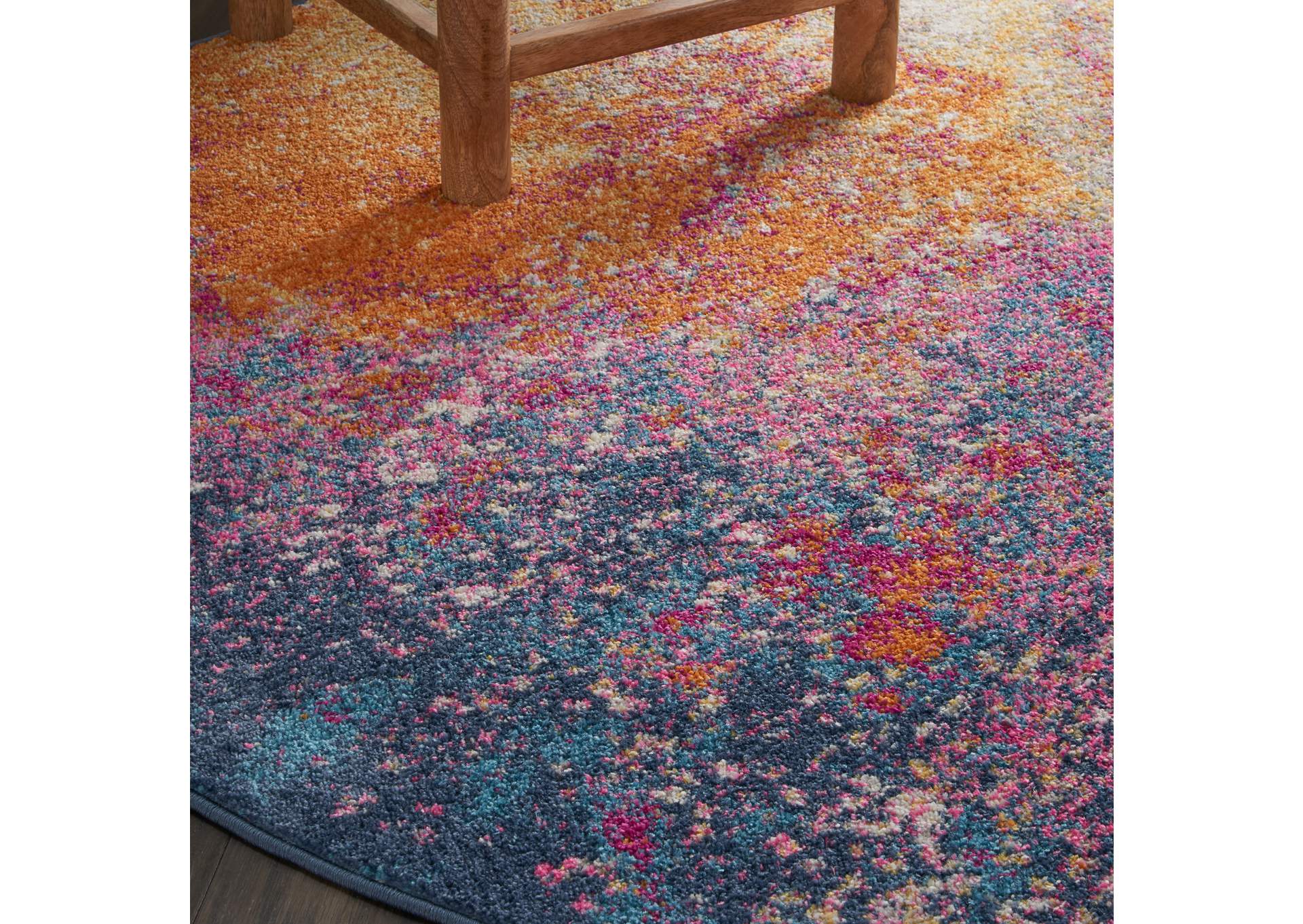 Nourison Passion PSN10 Multicolor 5' Round Colorful Area Rug,Nourison