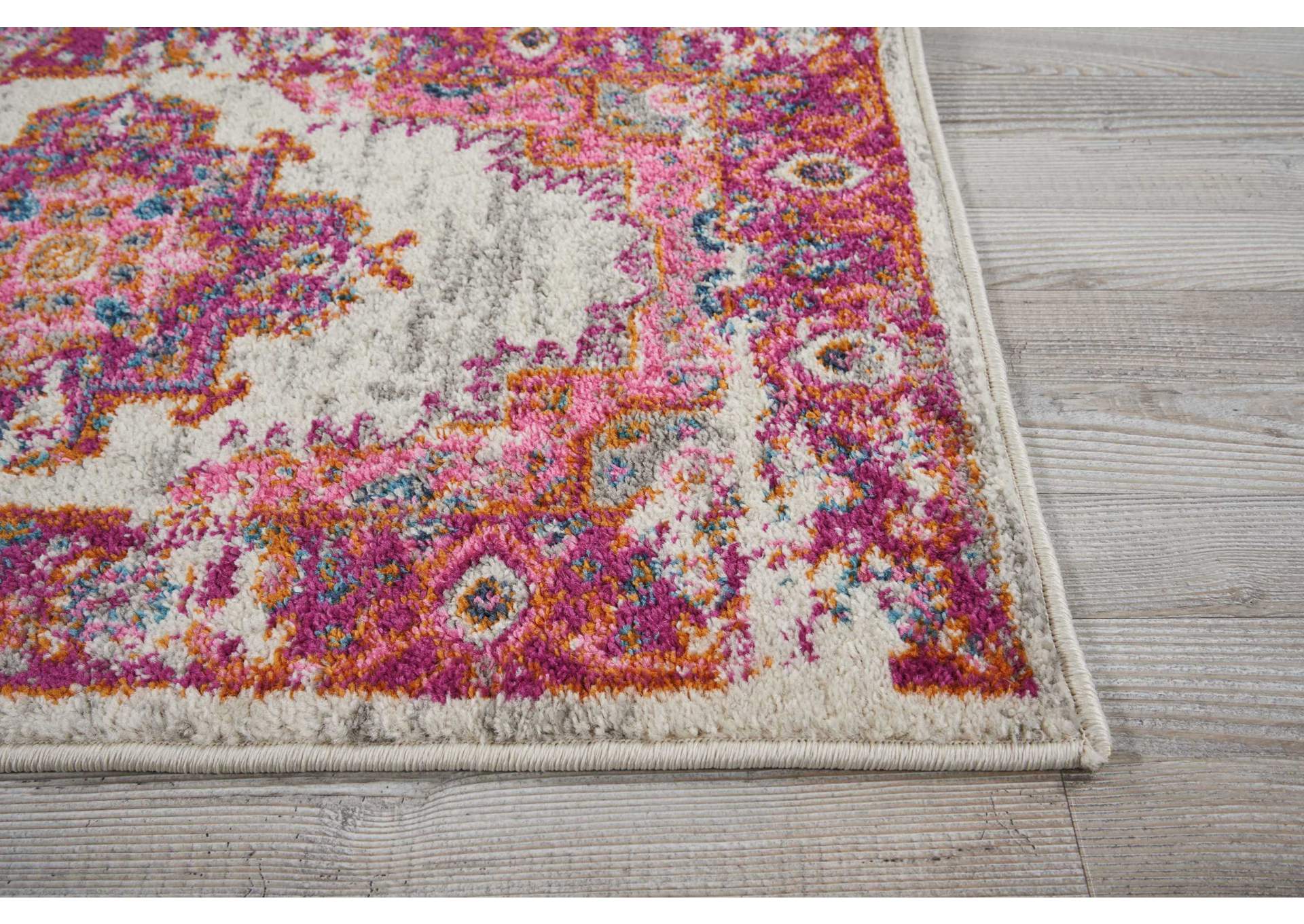 Nourison Passion 2' X 3' Pink and White Vintage Area Rug,Nourison