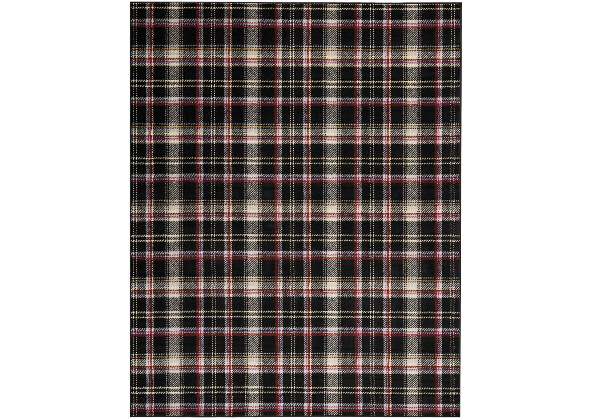 Nourison Grafix GRF03 Black and Red 8'x10' Large Rug,Nourison