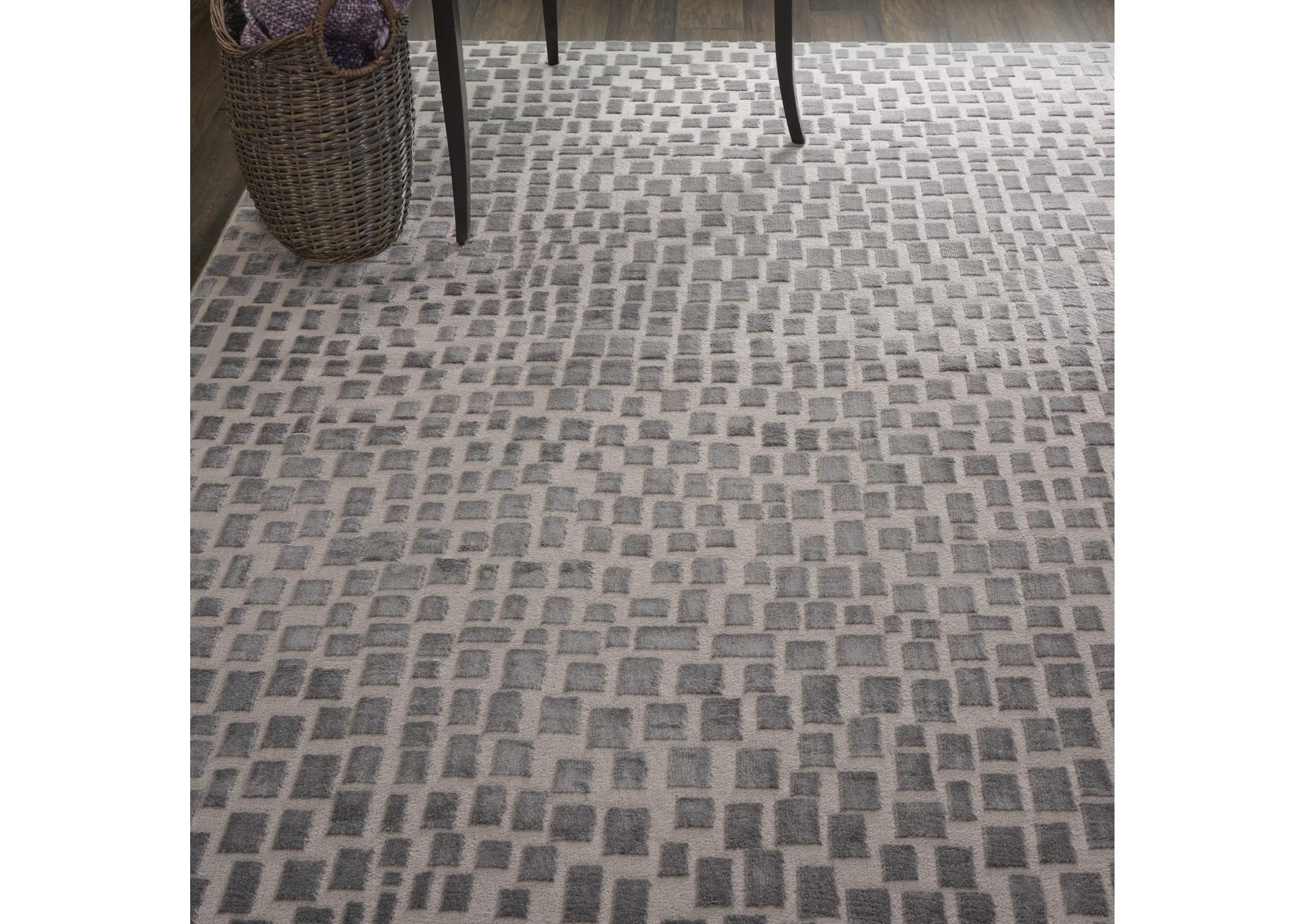 Nourison Urban Chic URC03 Grey 4'x6' Mid-century Area Rug,Nourison