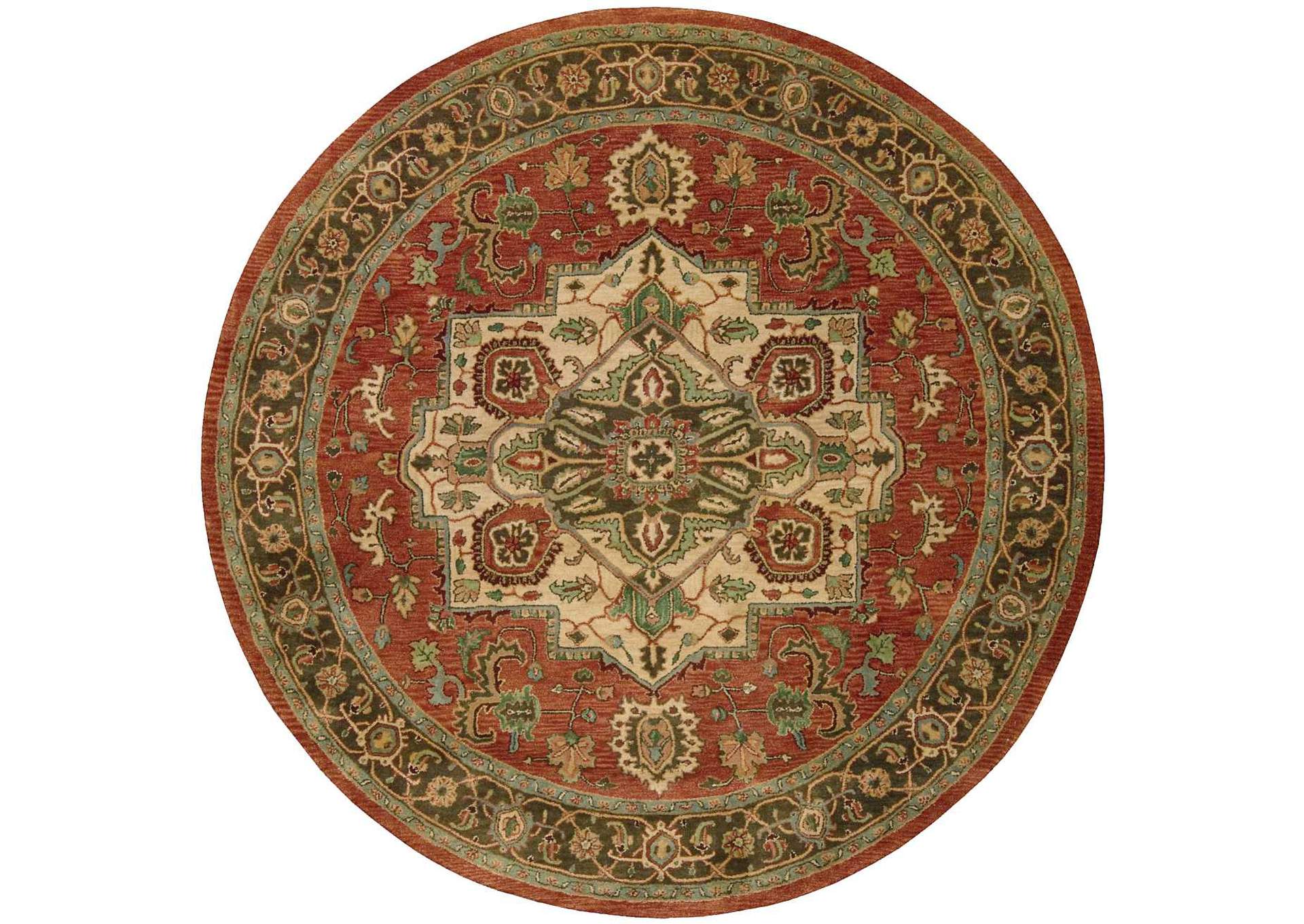 Nourison Jaipur JA36 Red Multicolor 8' Round Rug,Nourison