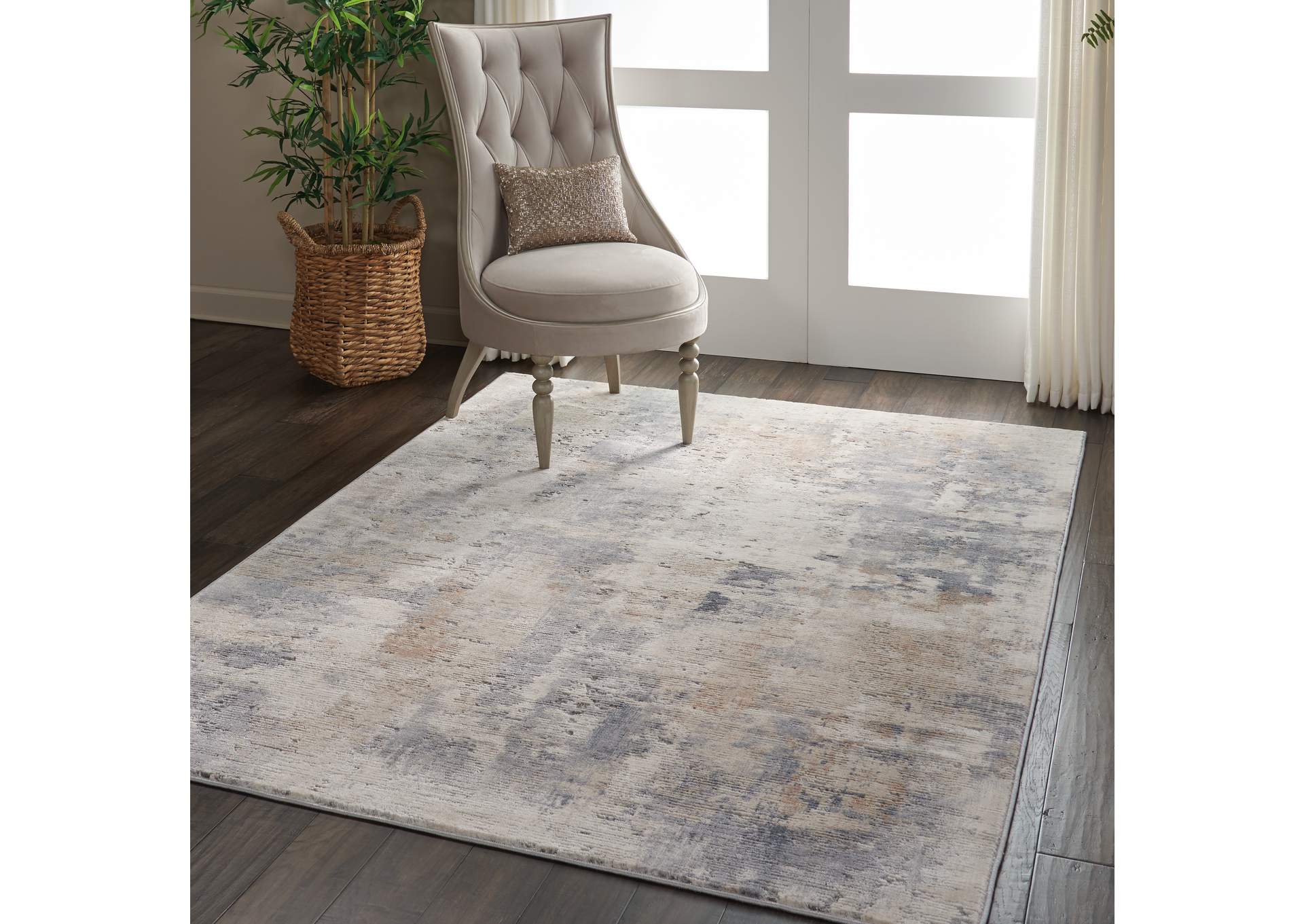 Nourison Rustic Textures RUS05 Beige and Grey 5'x7' Rustic Area Rug,Nourison