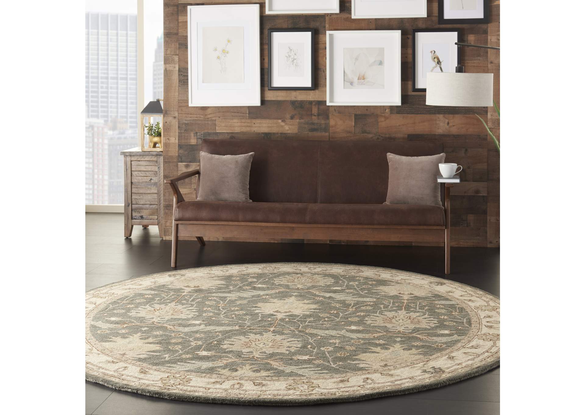 Nourison India House 8' Round Blue Area Rug,Nourison