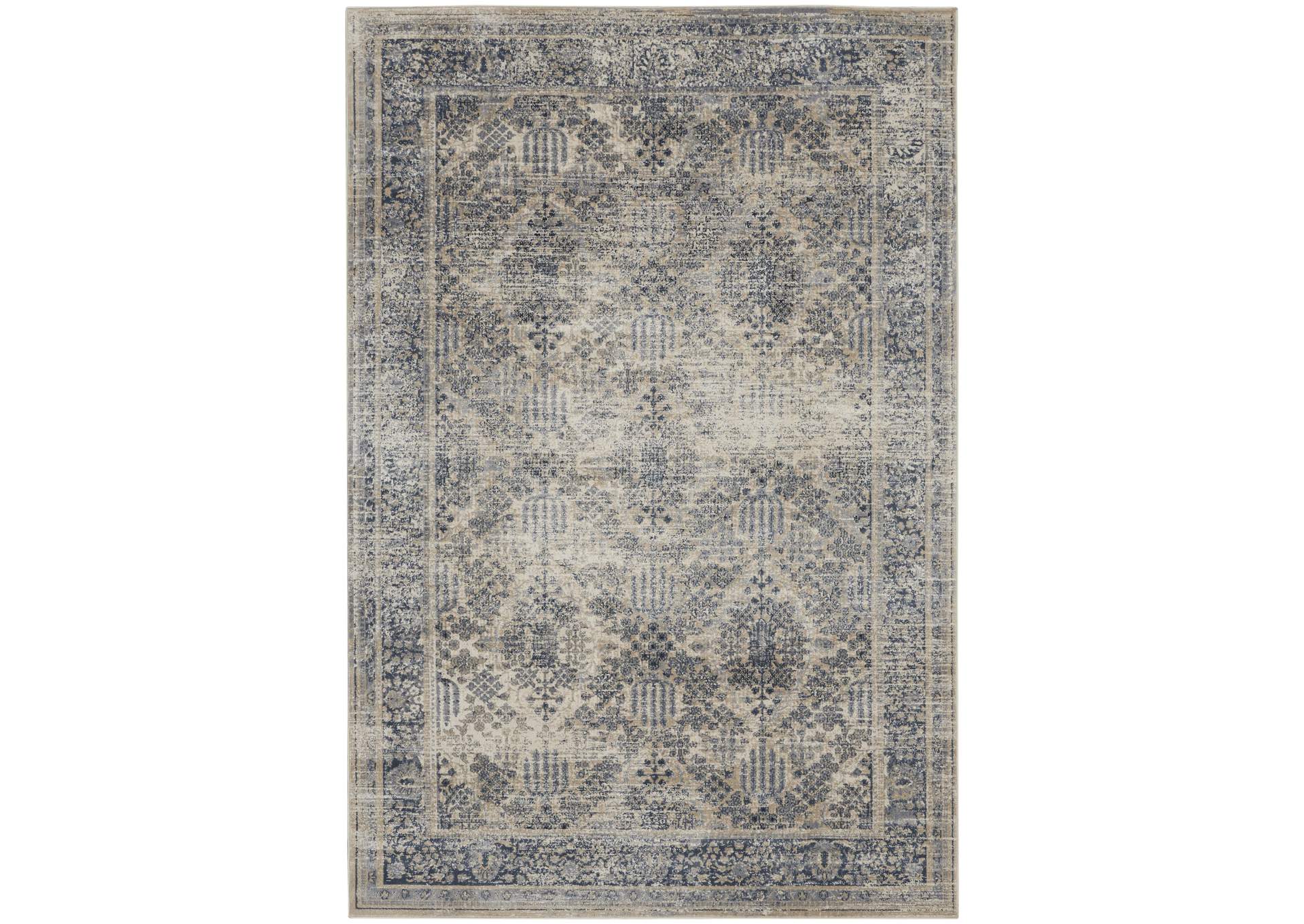 Malta by kathy ireland Home MAI12 Ivory/Blue 5'x8' Area Rug,Nourison