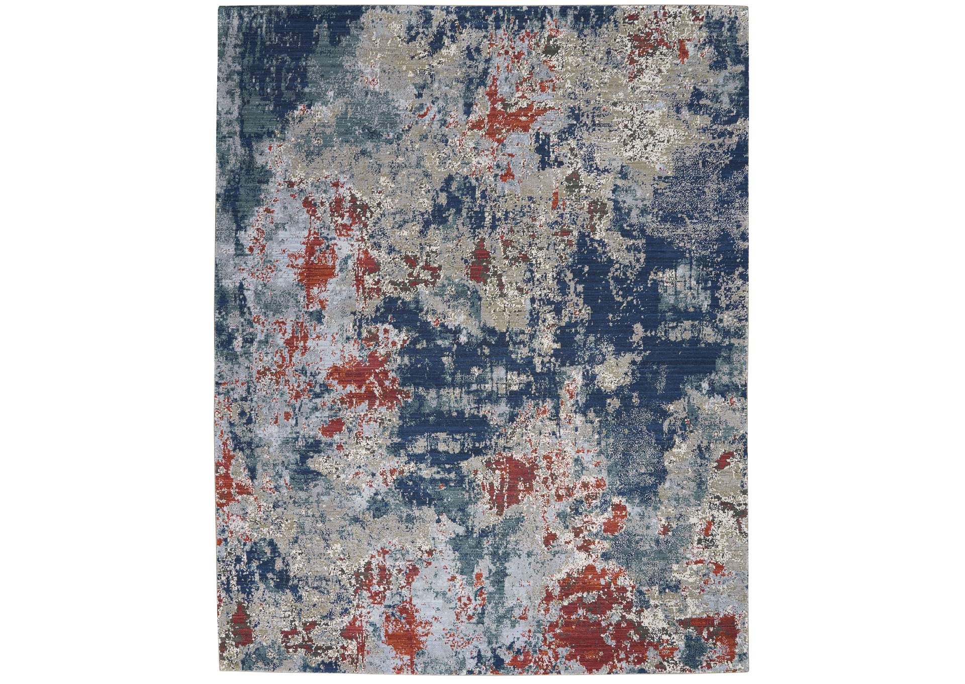 Nourison Artworks ATW01 Blue and Red 9'x12' Rug,Nourison