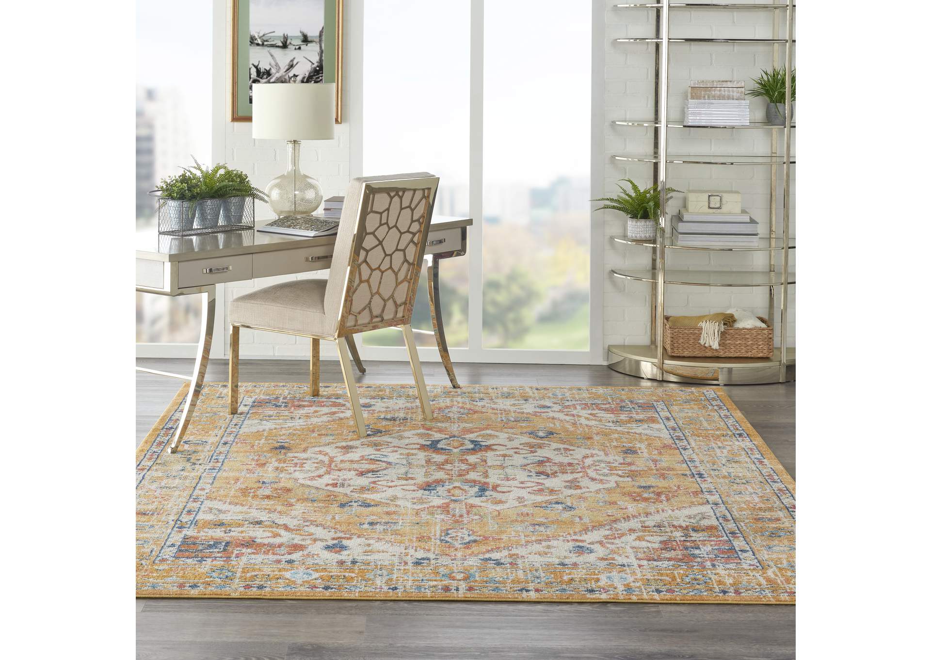 Nourison Passion 7' x 10' Ivory and Yellow Area Rug,Nourison