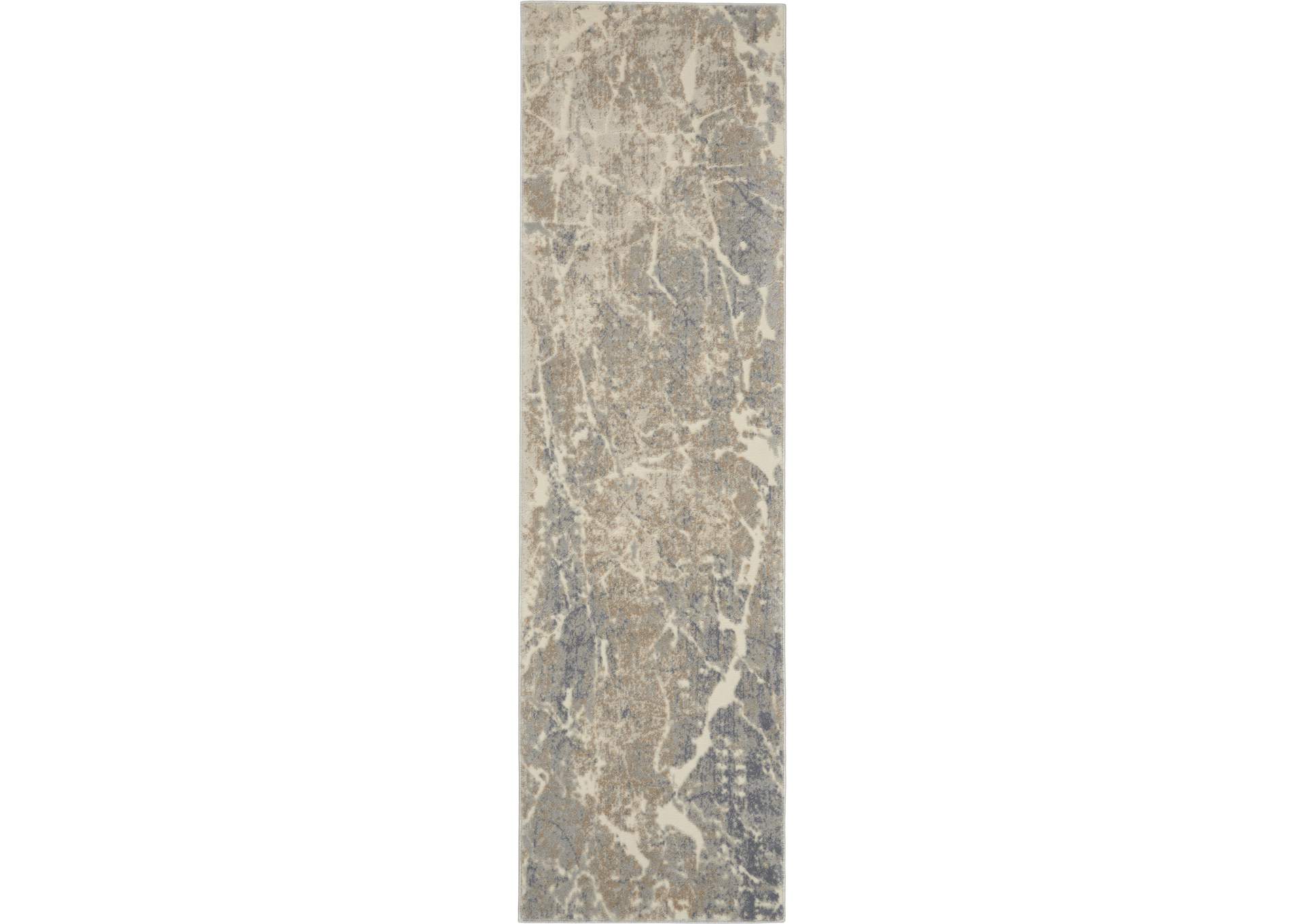 kathy ireland Home Sahara KI393 Beige and Ivory 8' Runner Hallway Rug,Nourison