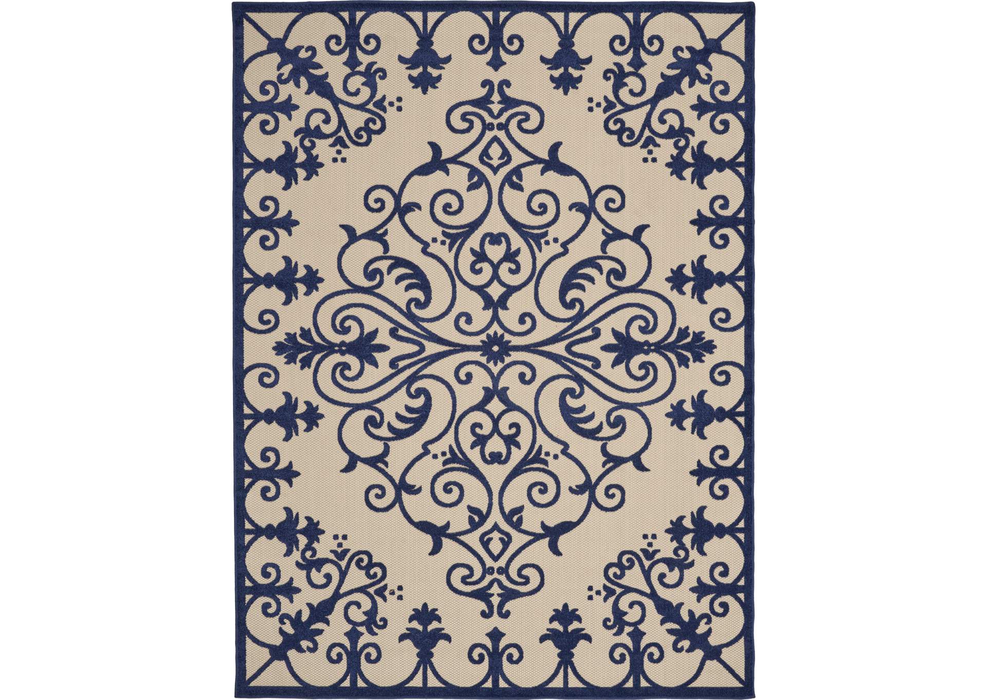 Nourison Aloha ALH12 Navy 8'x11' Oversized Indoor-outdoor Rug,Nourison