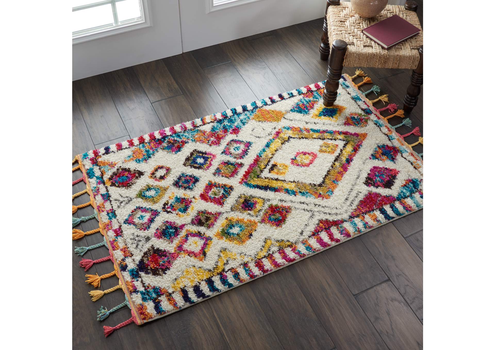 Nourison Nomad 2' X 4' White Multicolor Colorful Area Rug,Nourison