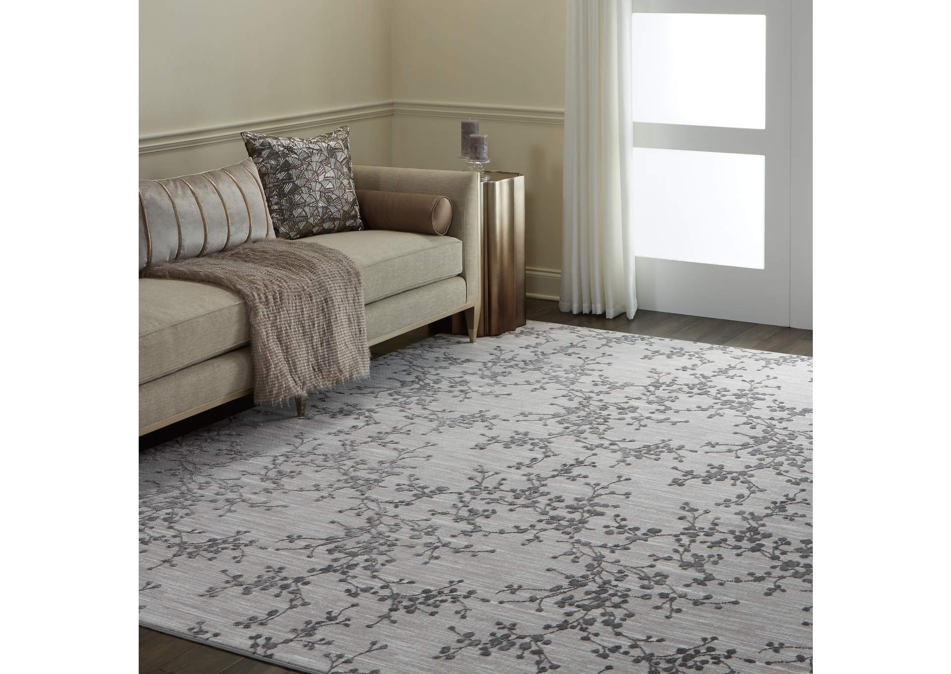 Nourison Urban Chic URC02 Grey 8'x10' Large Rug,Nourison