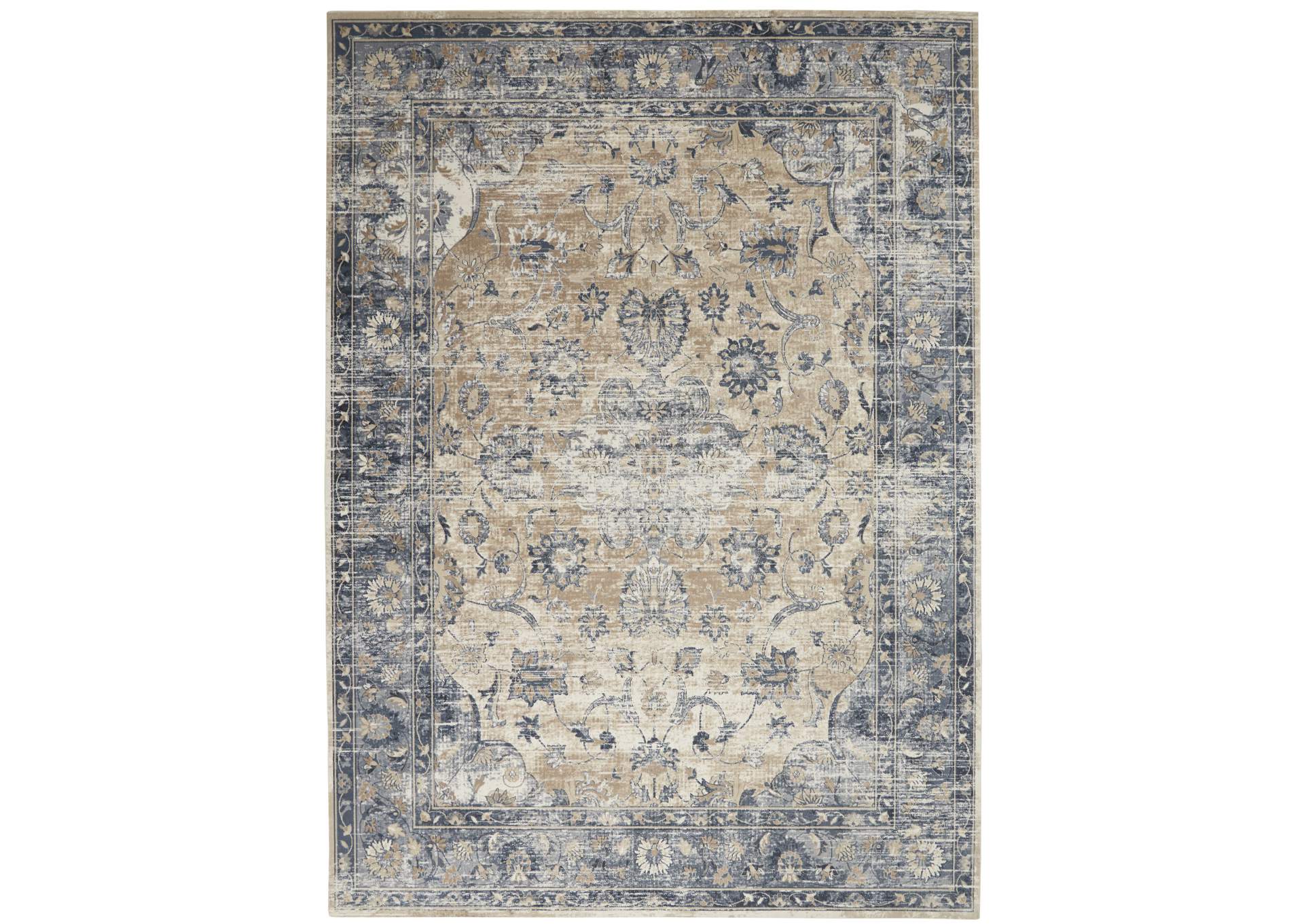 Malta by kathy ireland Home MAI13 Blue/Ivory 9'x12' Area Rug,Nourison