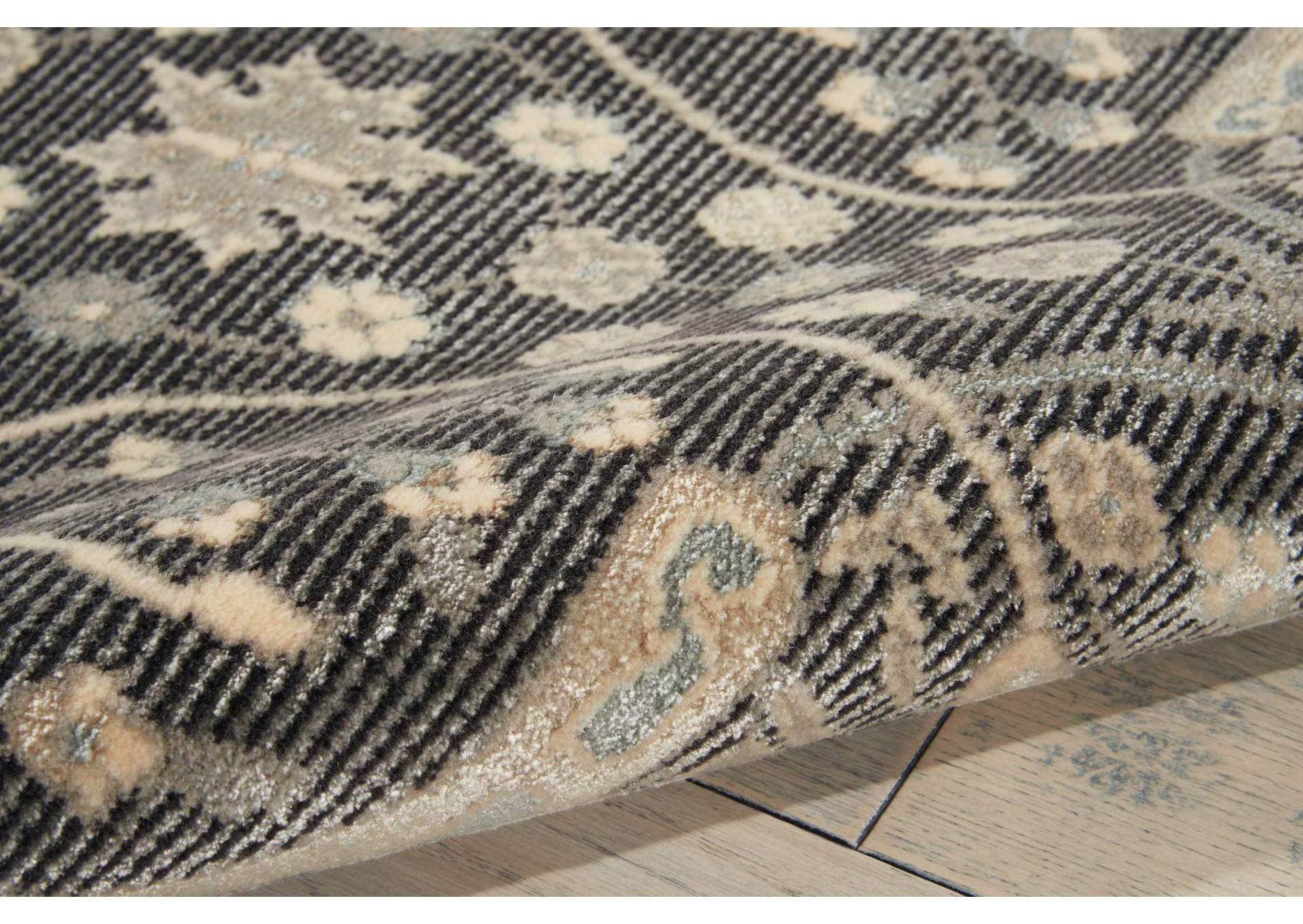 Nourison Luminance LUM08 Grey 8' Runner Hallway Rug,Nourison