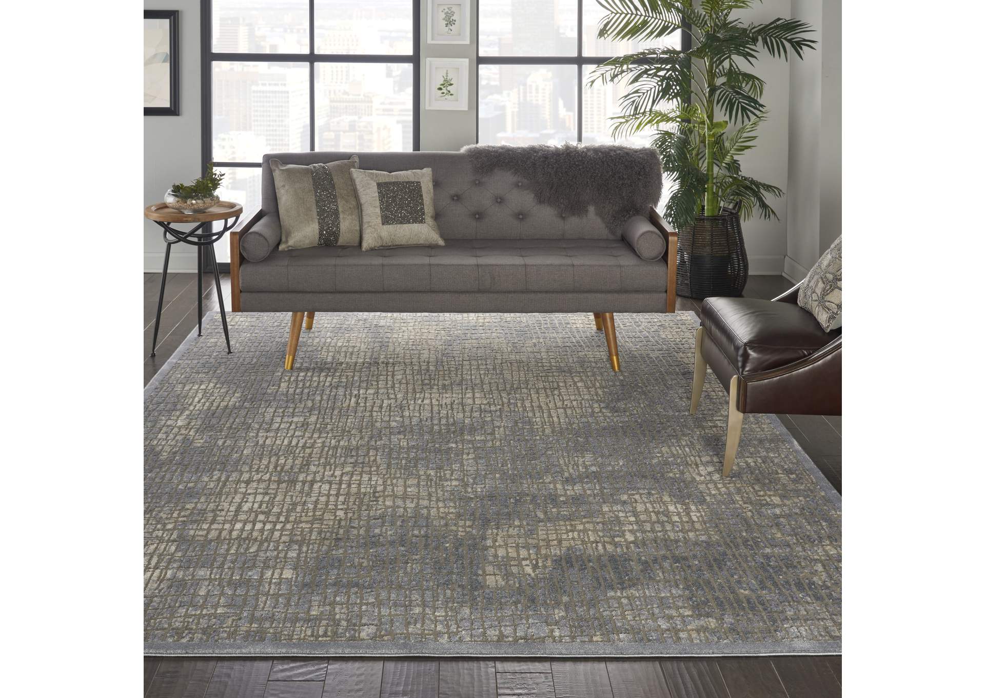 kathy ireland Home Sahara KI395 Charcoal and Beige 9'x13' Oversized Rug,Nourison