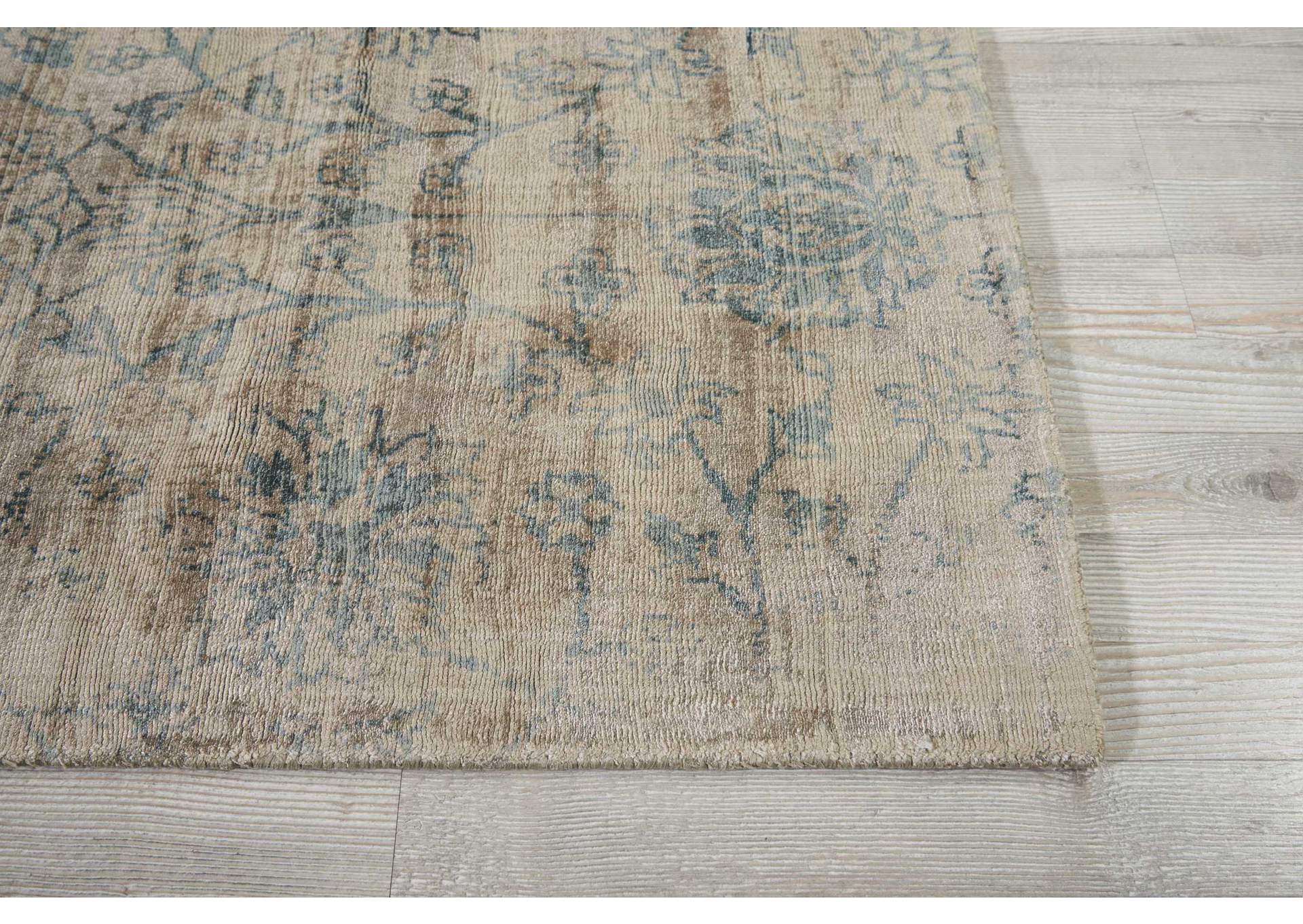 kathy ireland Home Desert Skies DSK06 Beige and Blue 8' Runner Hallway Rug,Nourison