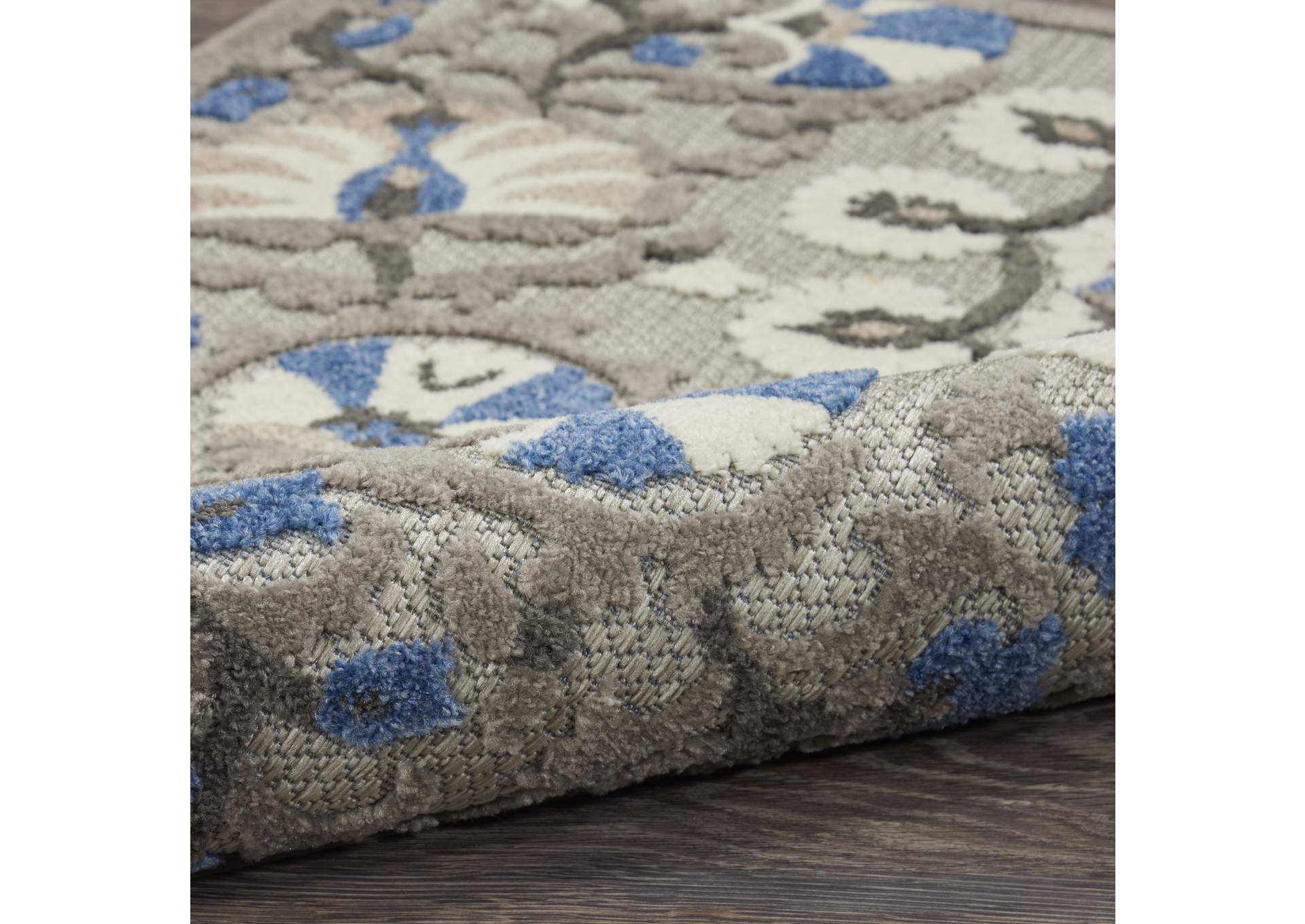 Nourison Aloha 8'x11' Grey Patio Area Rug,Nourison