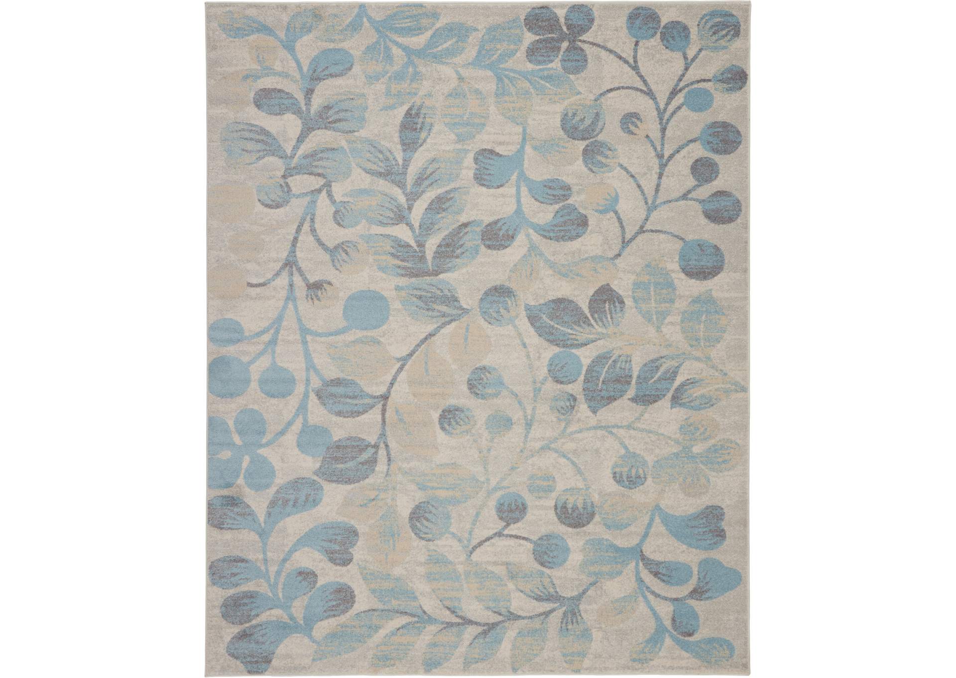 Nourison Tranquil TRA03 Turquoise and Beige 9'x12' Oversized Rug,Nourison