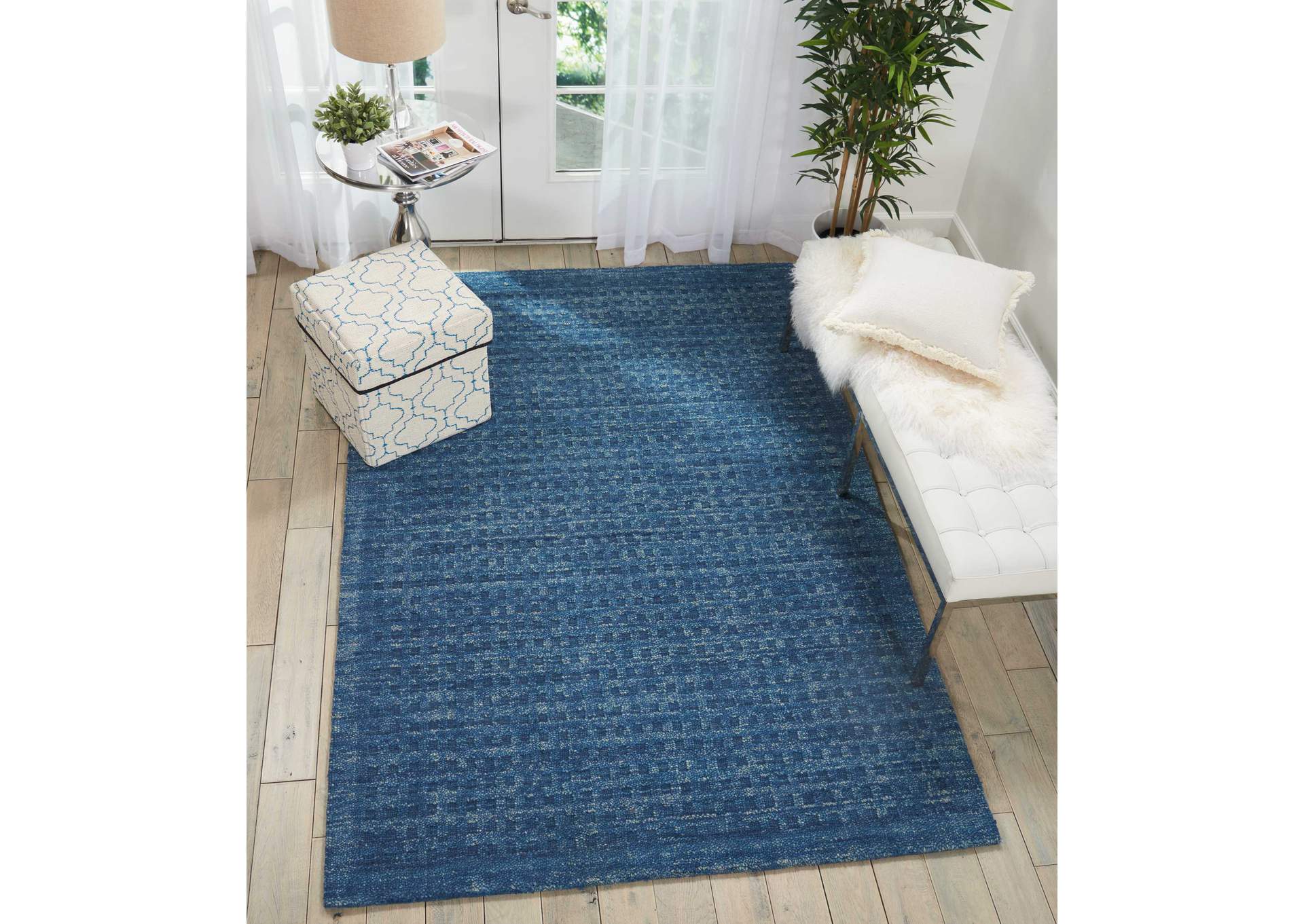 Nourison Marana MNN01 Dark Blue 7'x10' Large Wool Rug,Nourison