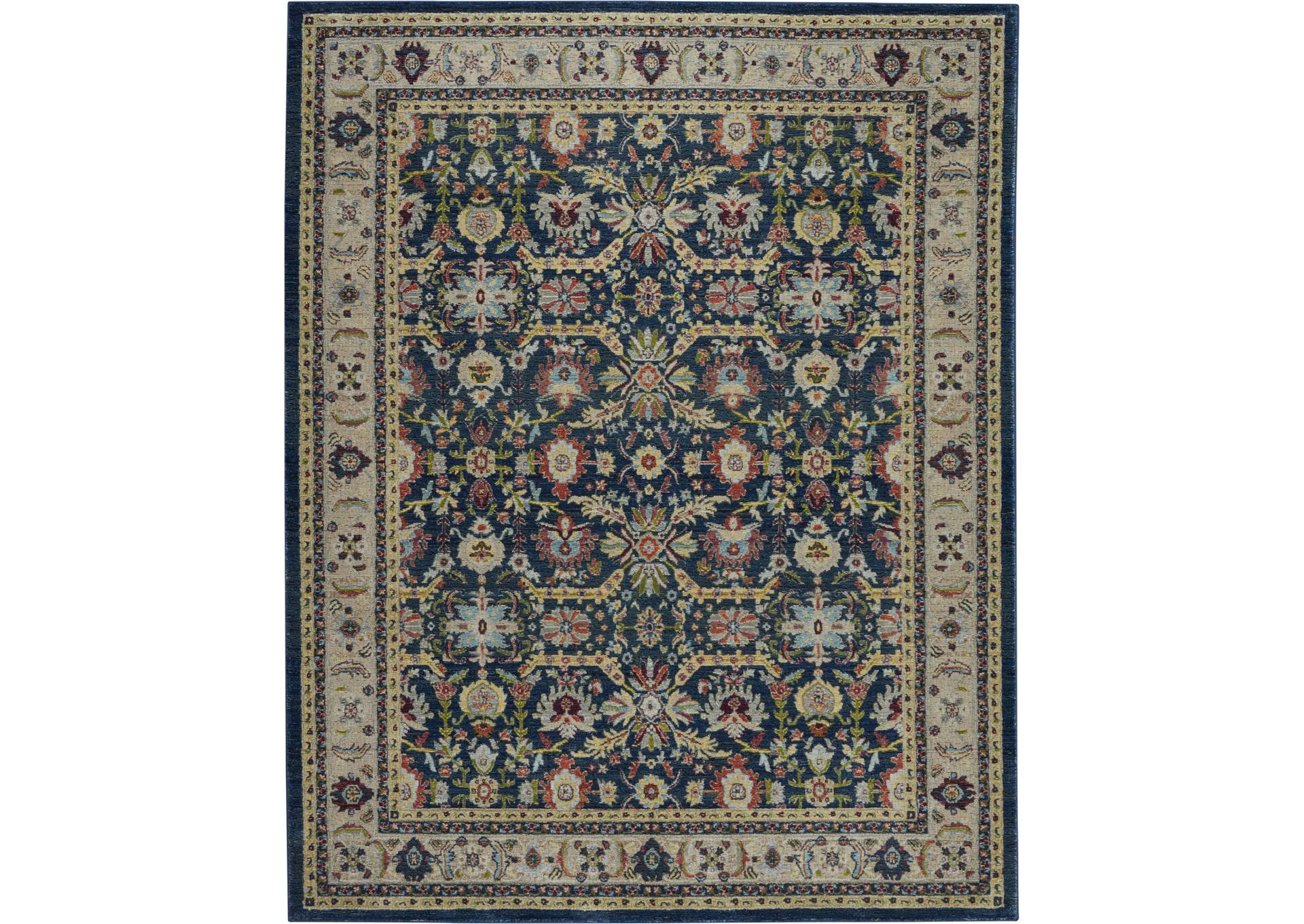 Nourison Ankara Global ANR13 Navy Blue Multicolor 9'x12' Oversized Textured Rug,Nourison