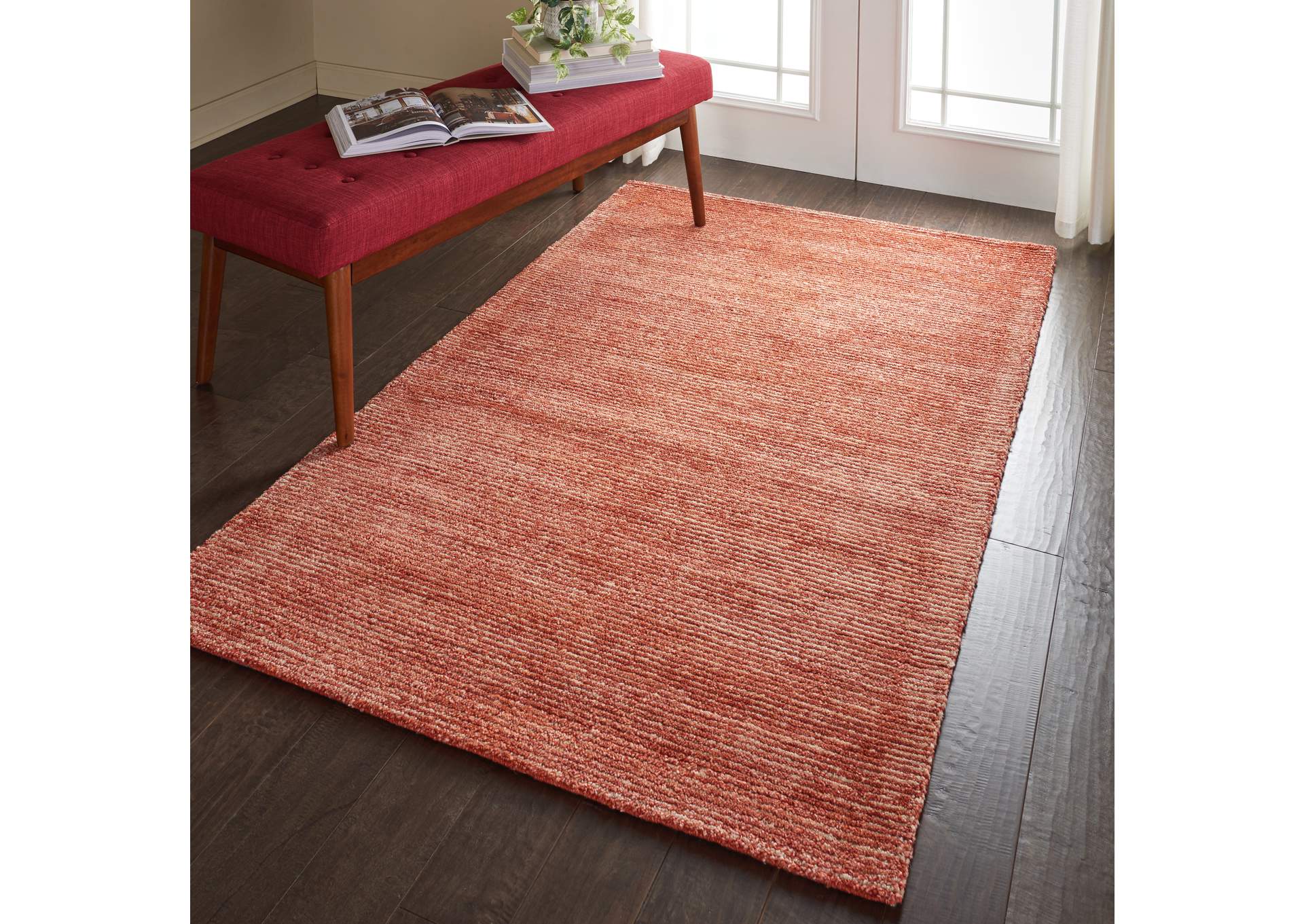Nourison Weston WES01 Red 5'x8' Contemporary Area Rug,Nourison