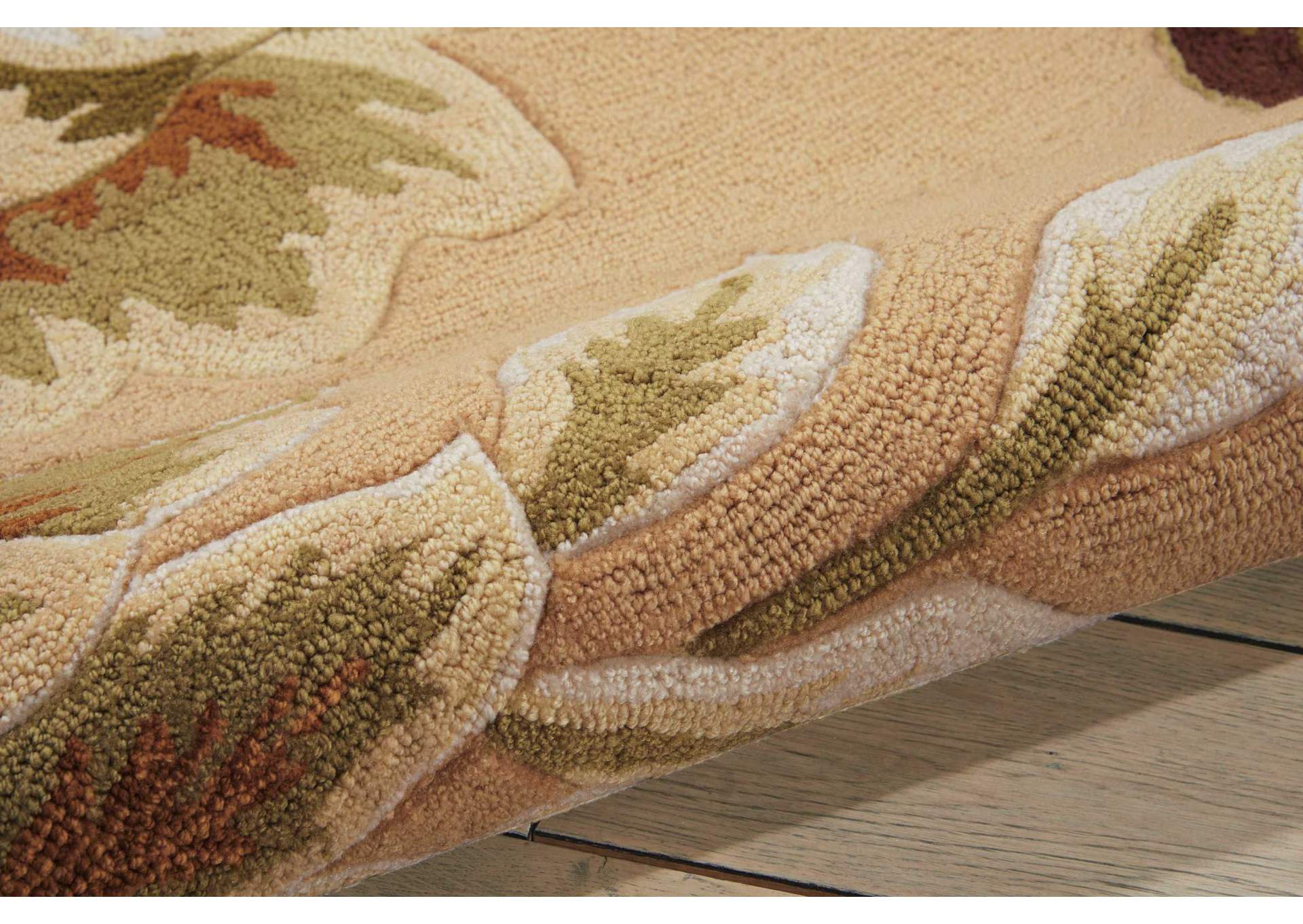 Nourison Fantasy FA11 Beige 8' Runner Hallway Rug,Nourison