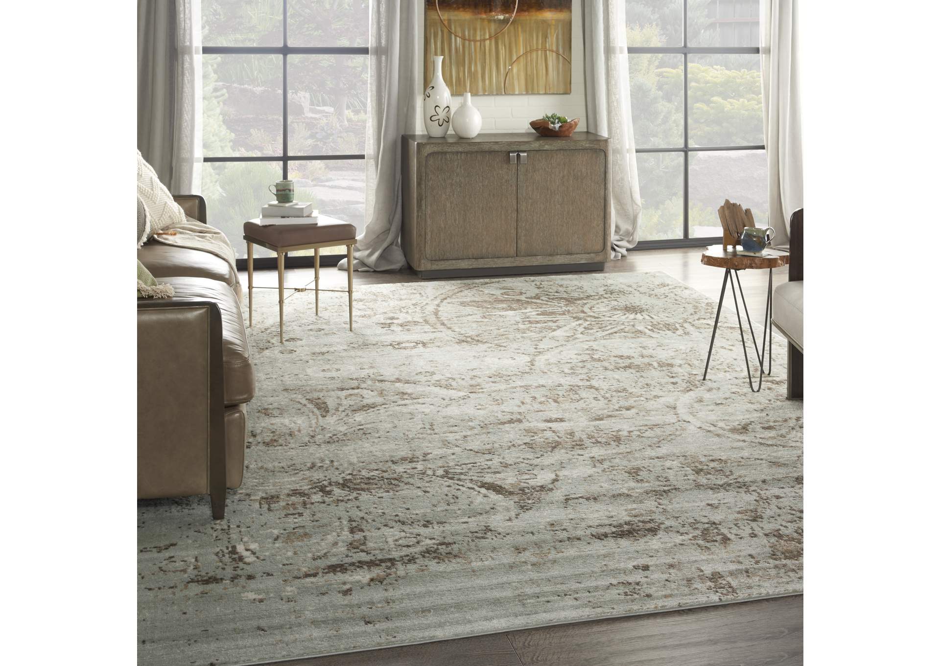 Nourison Euphoria EUP03 Grey 9'x12' Oversized Rug,Nourison