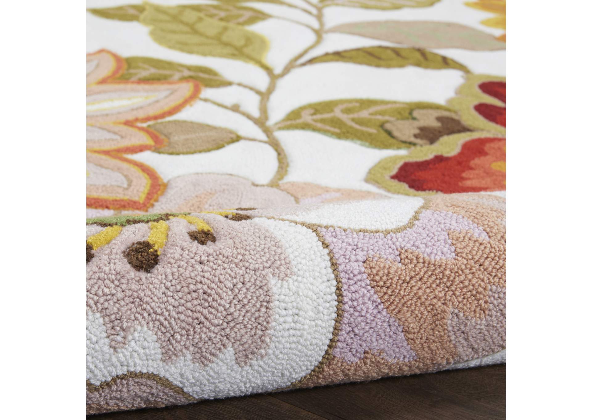 Nourison Fantasy FA18 White Multicolor 5'x8' Area Rug,Nourison