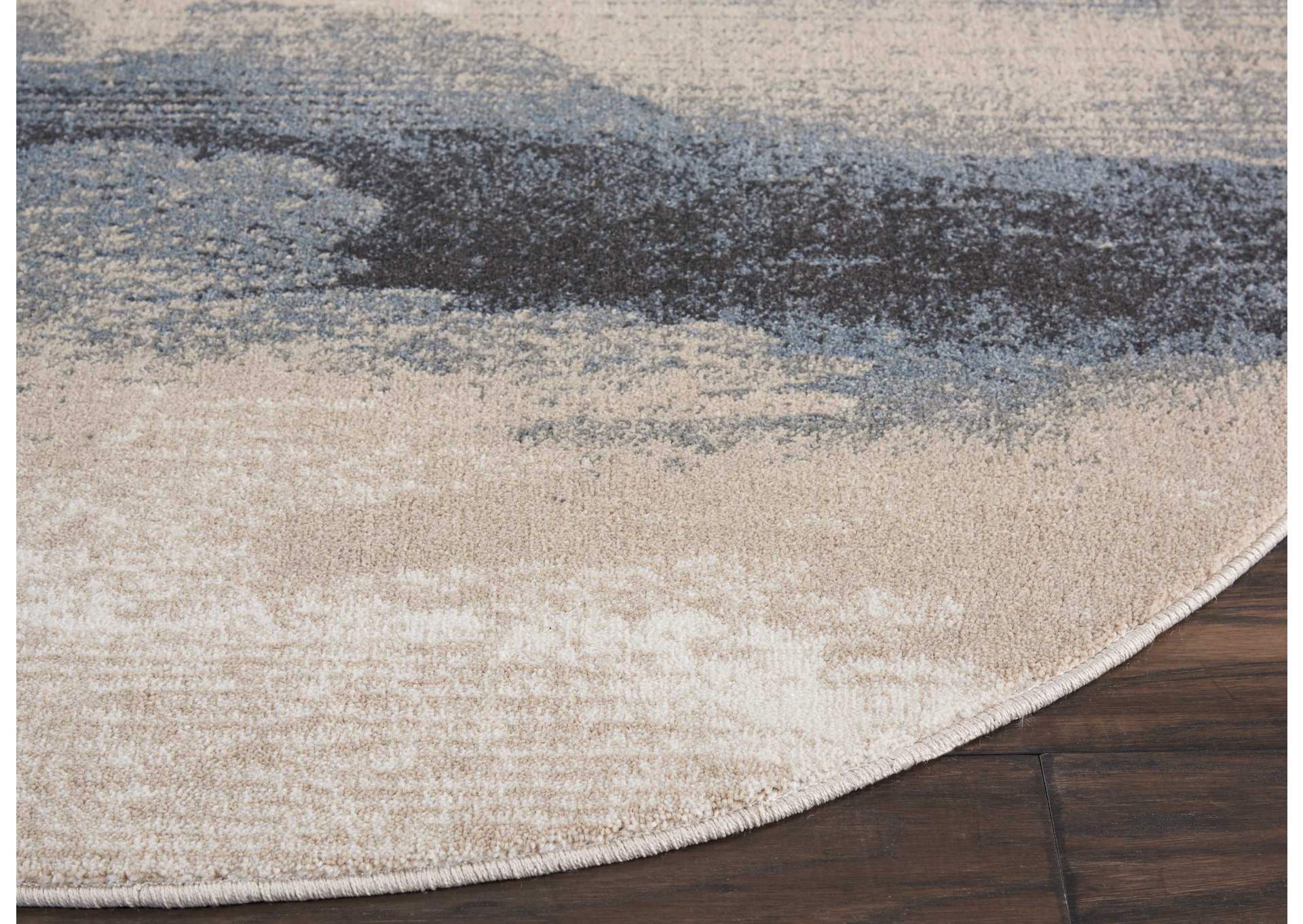 Nourison Maxell MAE06 Grey and Ivory 4' Round Area Rug,Nourison