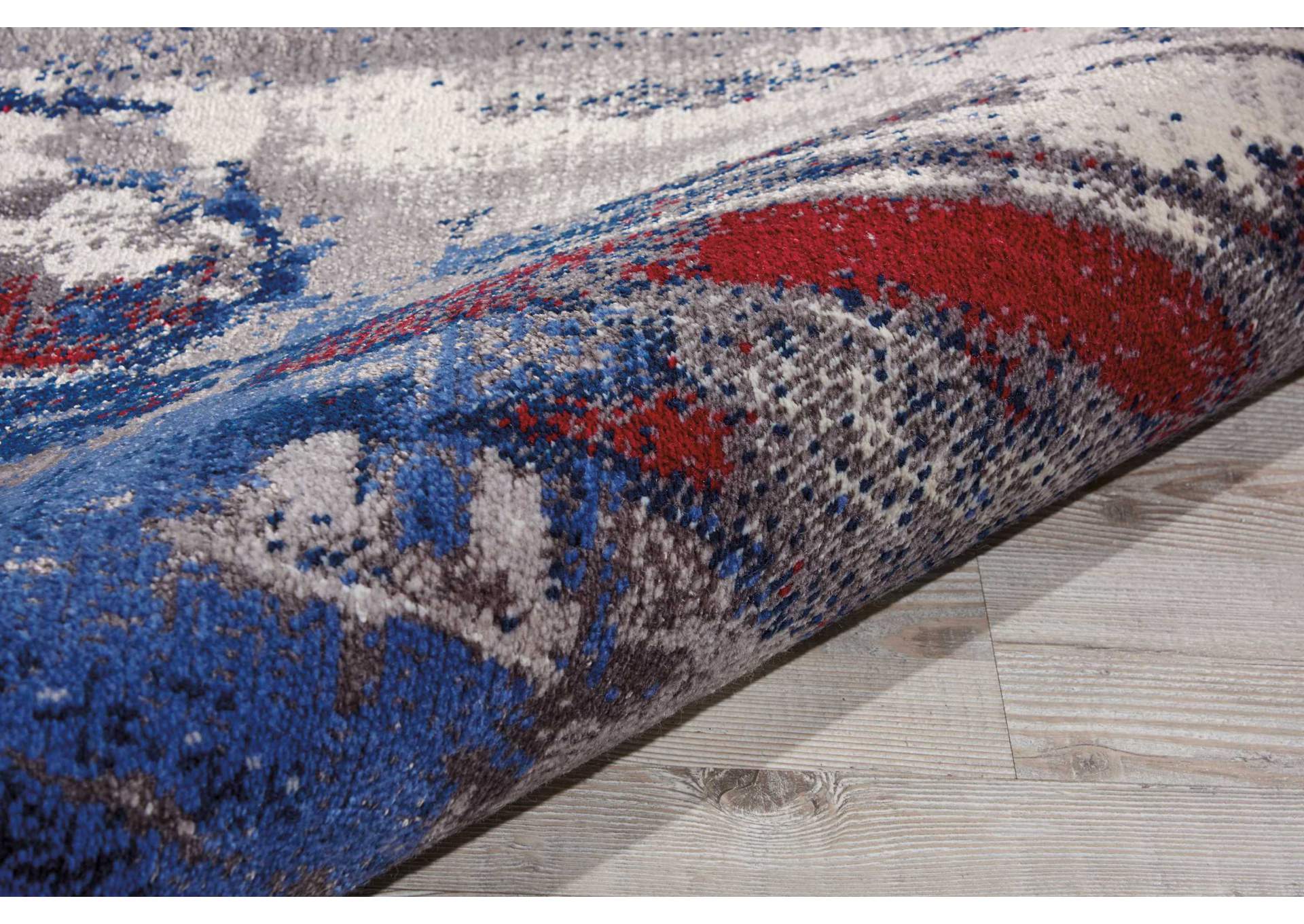 Nourison Twilight TWI20 Grey and Blue 8' Round Large Rug,Nourison