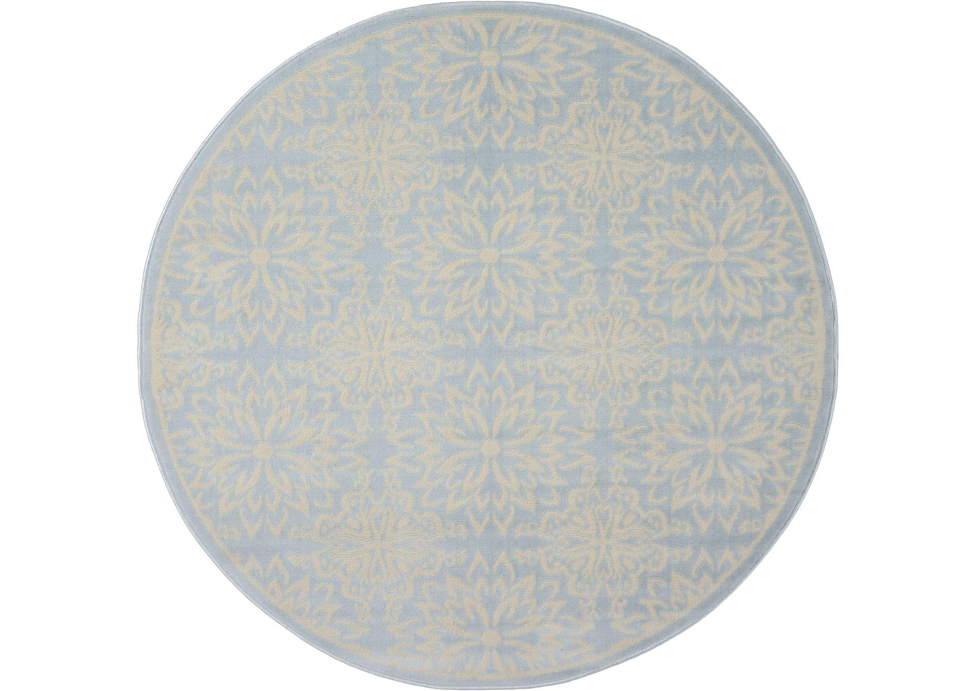 Nourison Jubilant JUB06 Light Blue 5' Round Beach Area Rug,Nourison