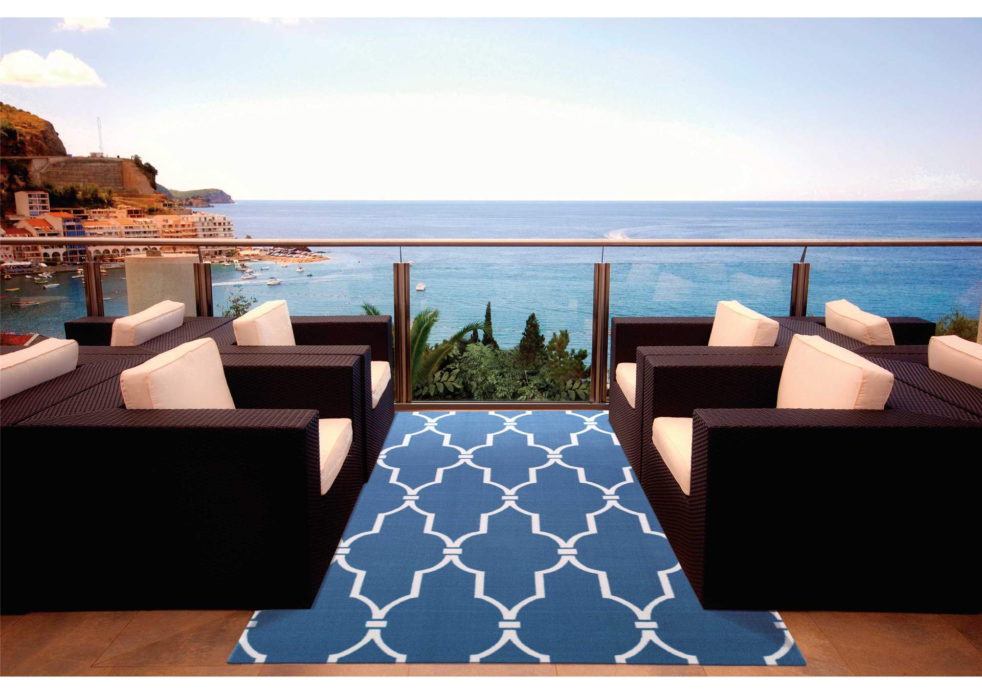 Nourison Home & Garden RS087 Dark Blue 8'x11' Rug,Nourison