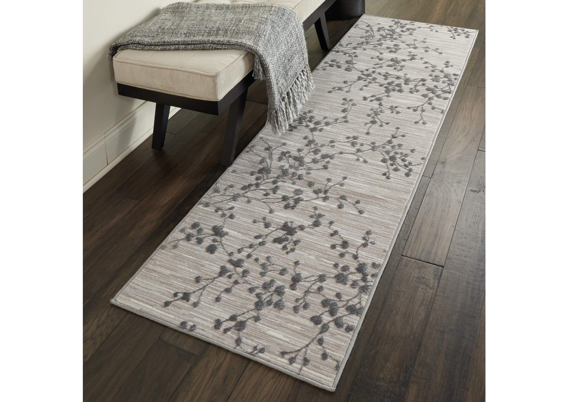 Nourison Urban Chic URC02 Grey 7' Runner Hallway Rug,Nourison