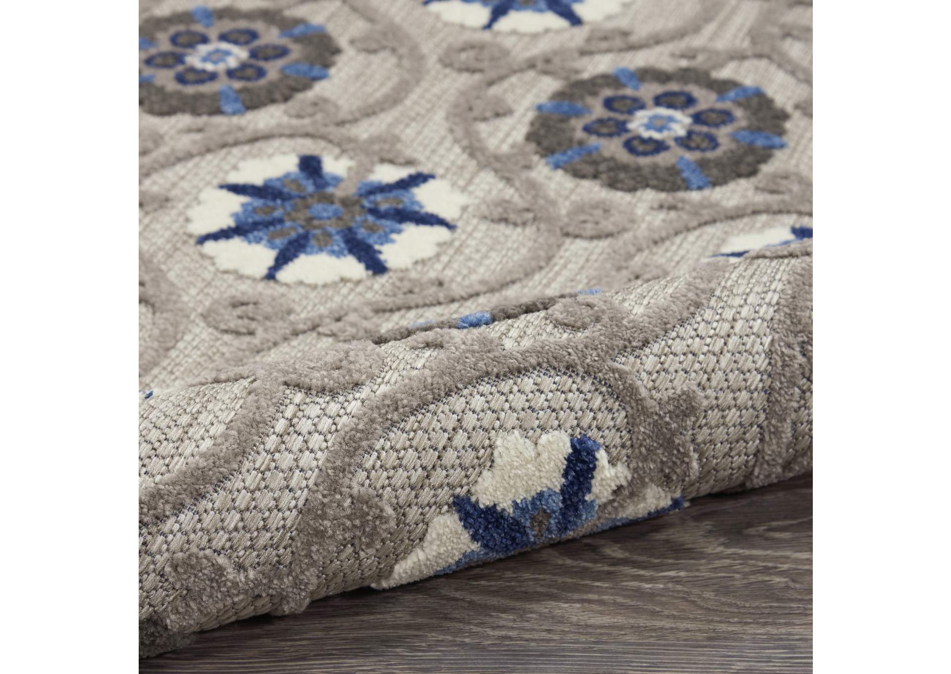 Nourison Aloha 4'x6' Grey Patio Area Rug,Nourison