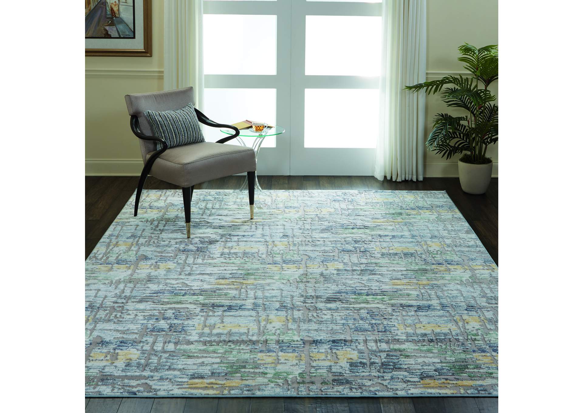 Nourison Urban Chic URC01 Grey Multicolor 8'x10' Large Rug,Nourison