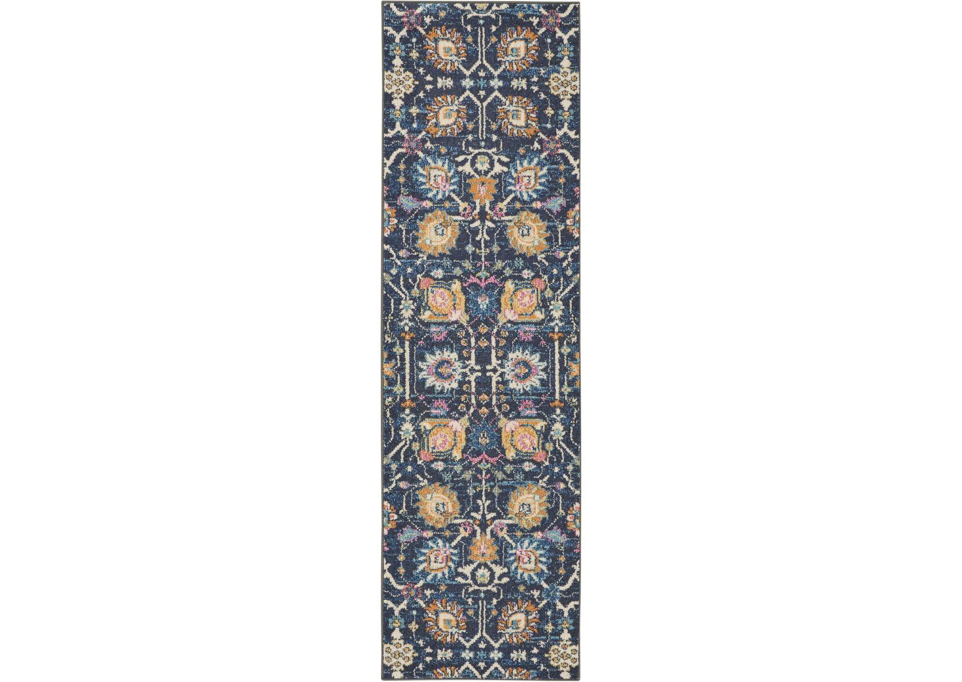 Nourison Passion 8' Runner Navy and Blue Area Rug,Nourison
