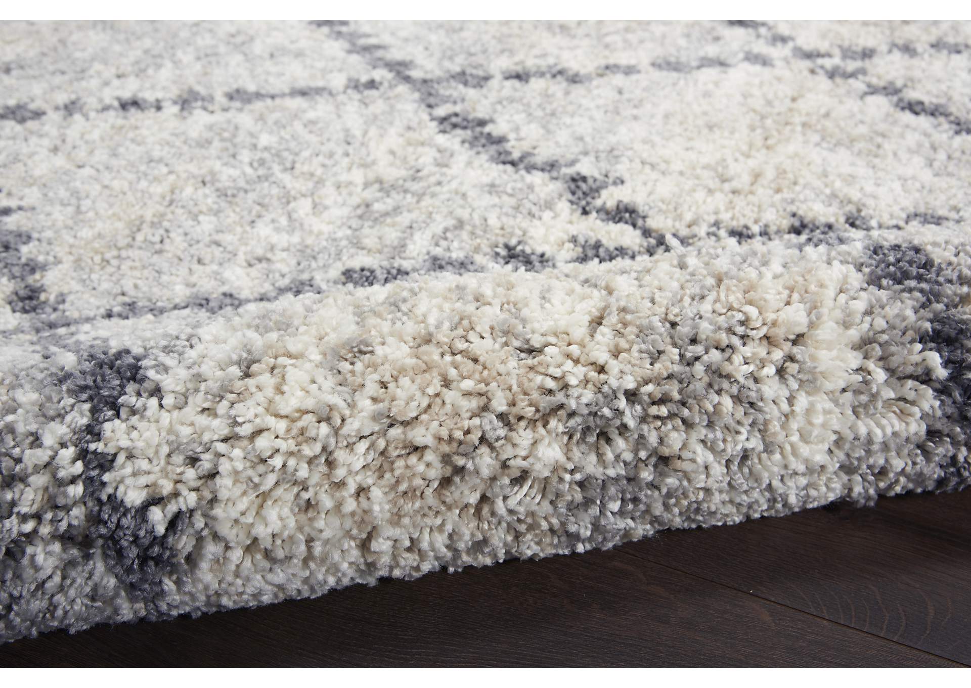 Nourison Oslo Shag OSL01 4'x6' Silver Grey Scandinavian Shag Rug,Nourison
