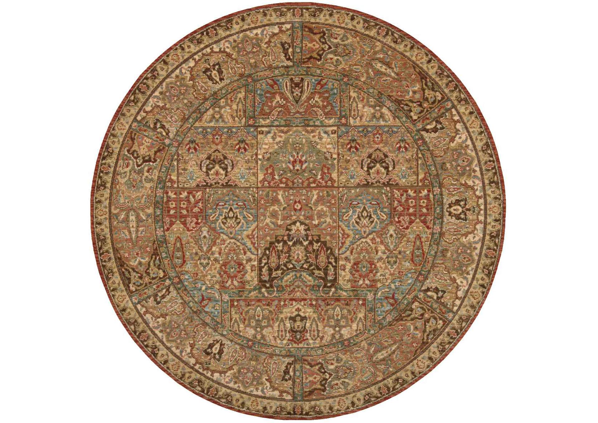 Nourison Living Treasures LI02 Multicolor 6' Round Area Rug,Nourison