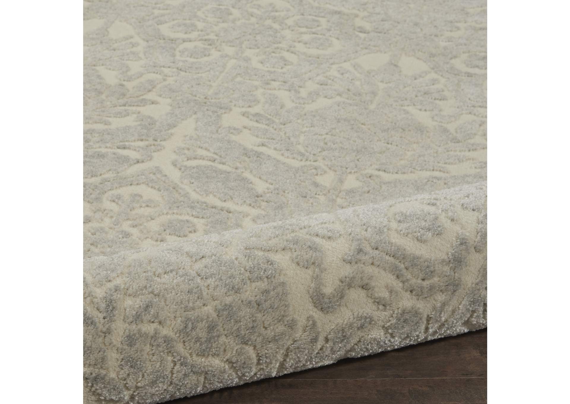 kathy ireland Home Sahara KI390 Silver and Ivory 8'x11' Large Rug,Nourison