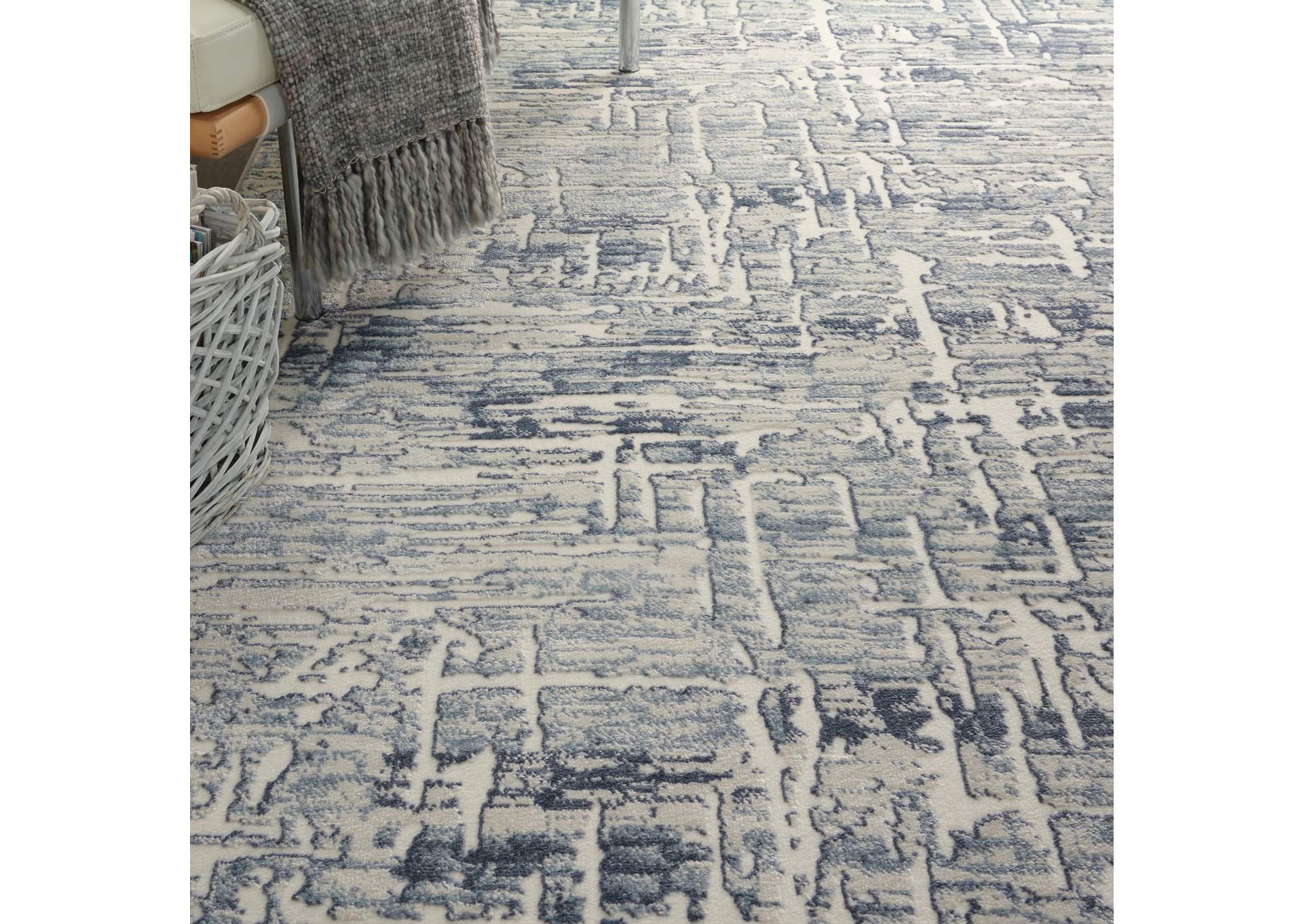 Nourison Urban Chic URC01 Grey and Slate 5'x7' Abstract Area Rug,Nourison