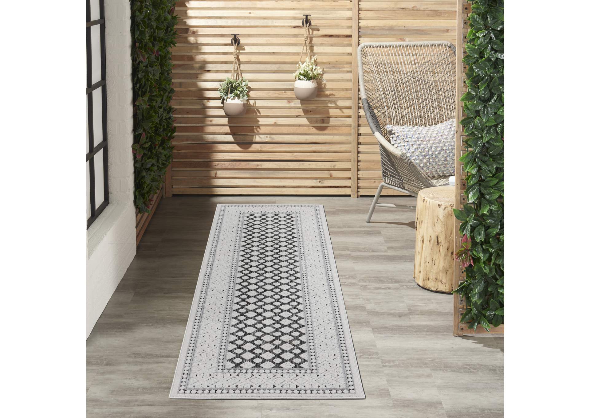 Nourison Key Largo 10' Runner Dark Grey Area Rug,Nourison