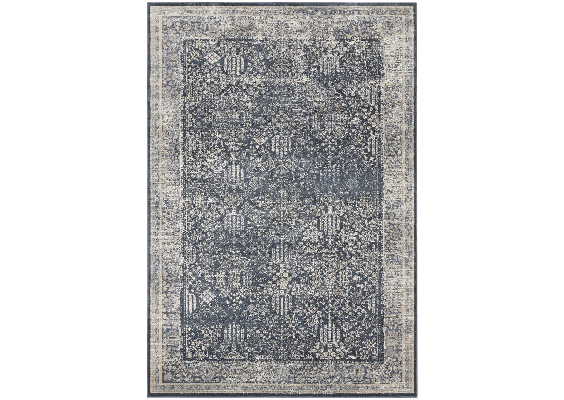 Malta by kathy ireland Home MAI12 Navy/Ivory 5'x8' Area Rug,Nourison